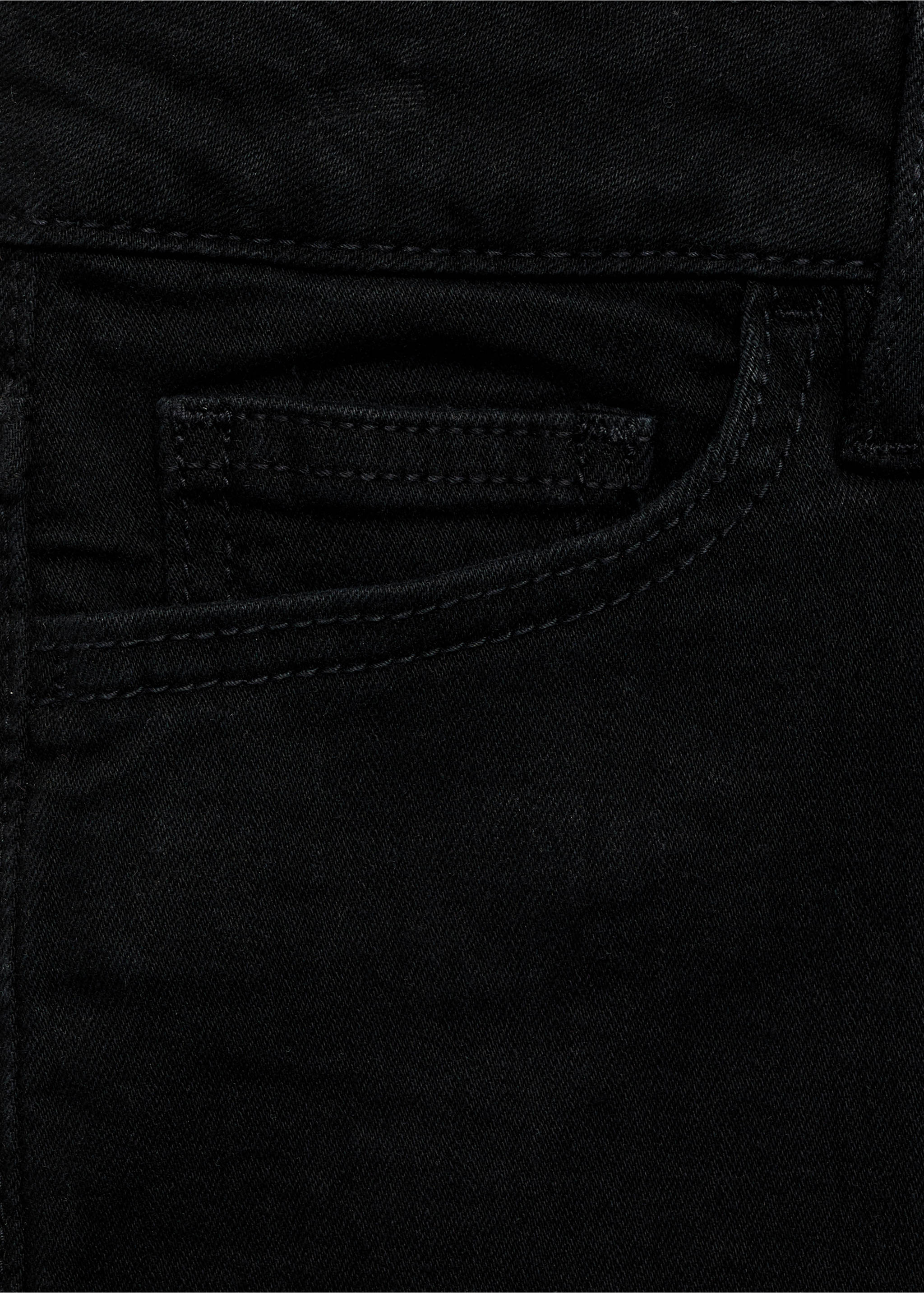 Straight-fit denim shorts - Details of the article 0, Black denim. Ref: 87036352-00.