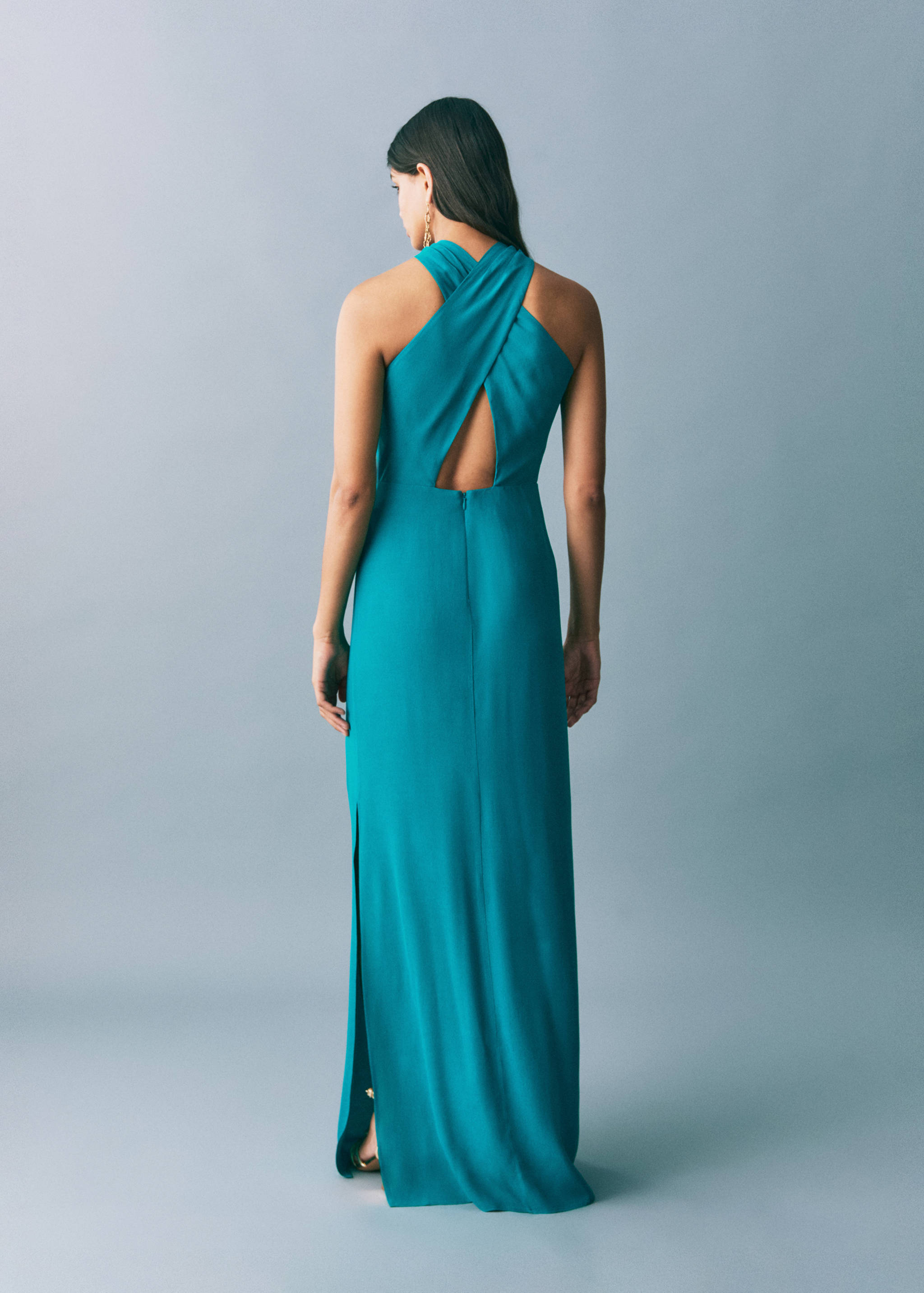 Vestido largo cuello halter - Reverso del artículo