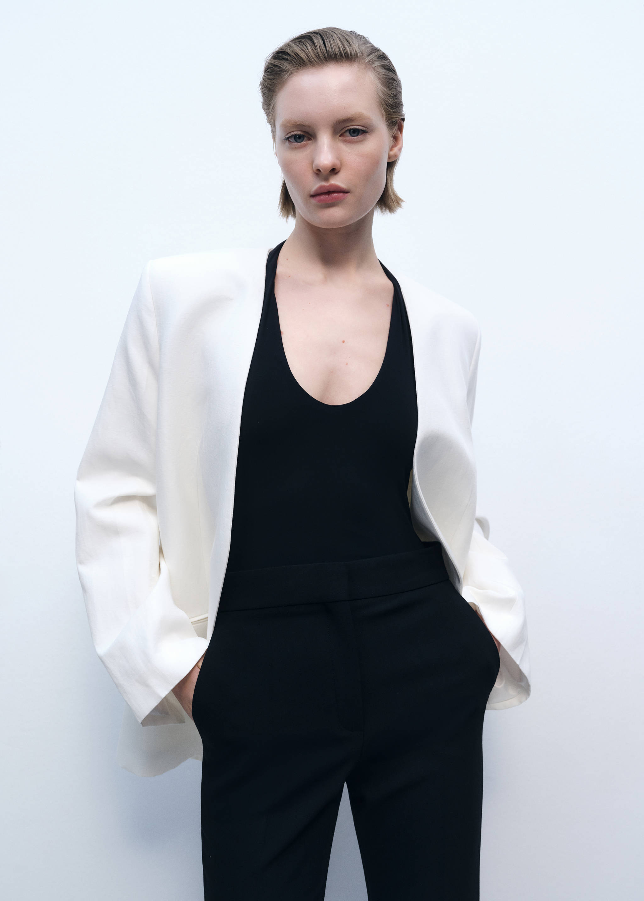 Maxi wide leg suit trousers - Details of the article 1