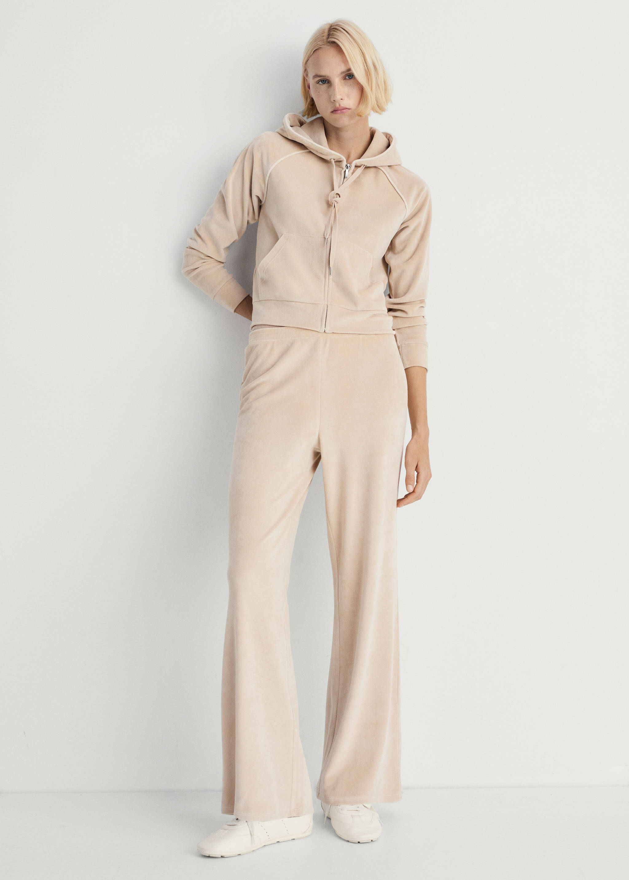 Soft-touch velour trousers - General plane