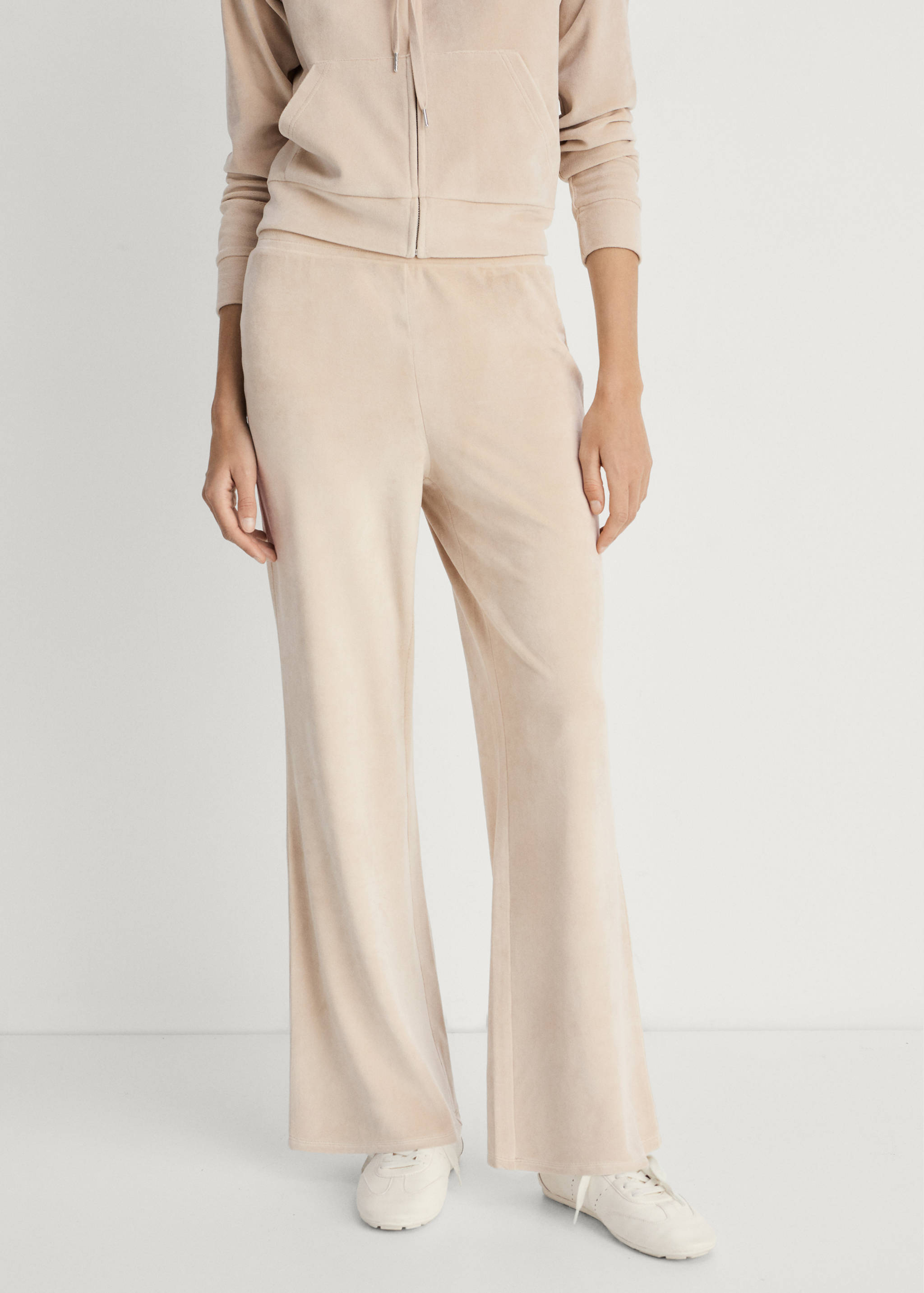Soft-touch velour trousers - Medium plane