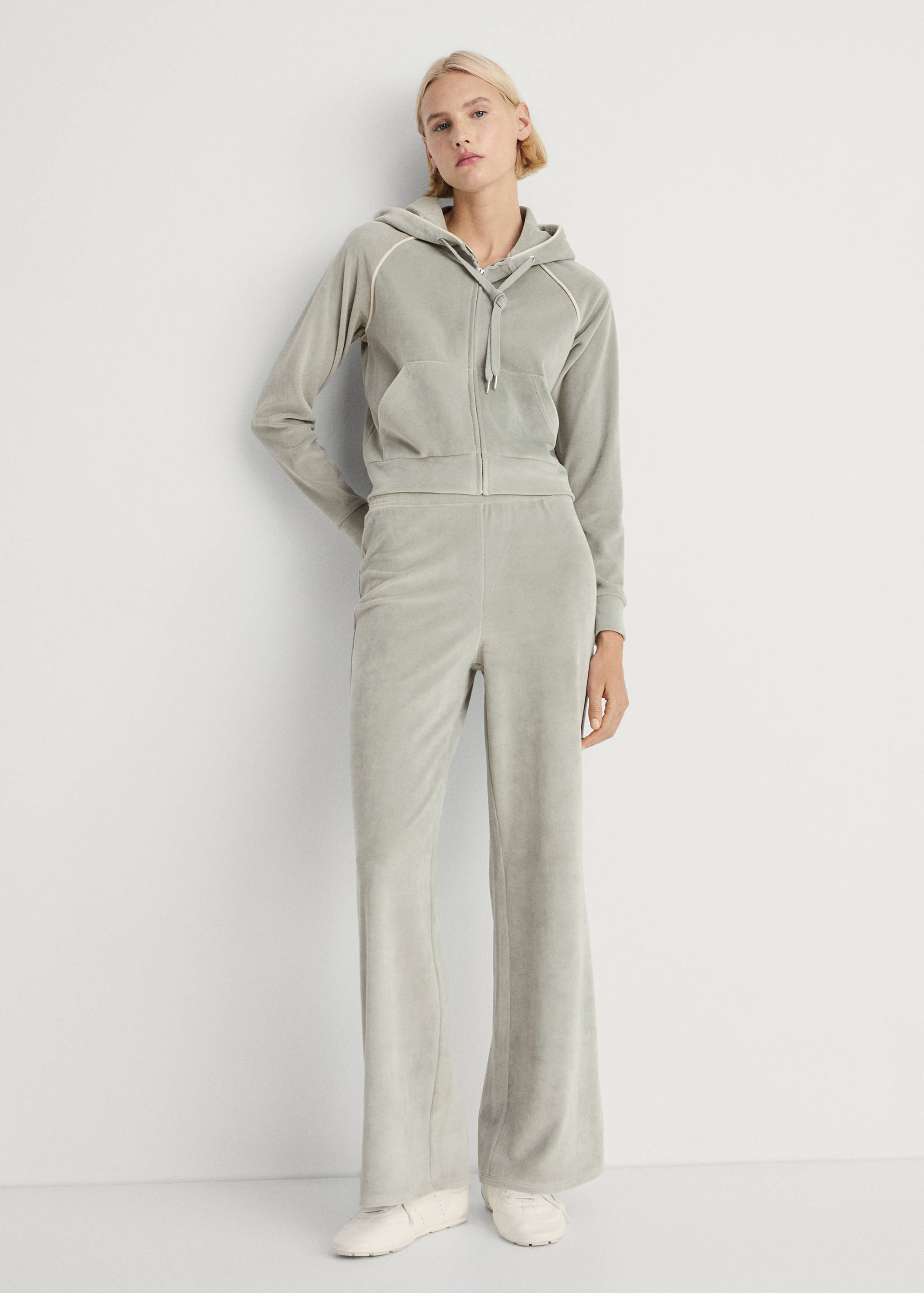 Soft-touch velour trousers - General plane