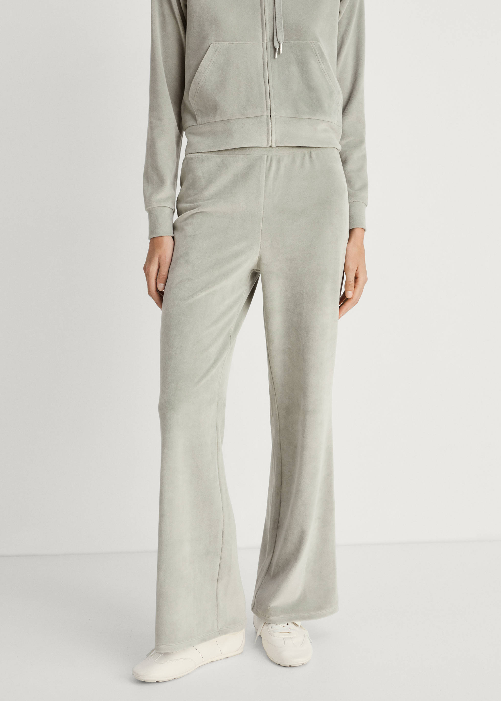 Soft-touch velour trousers - Medium plane
