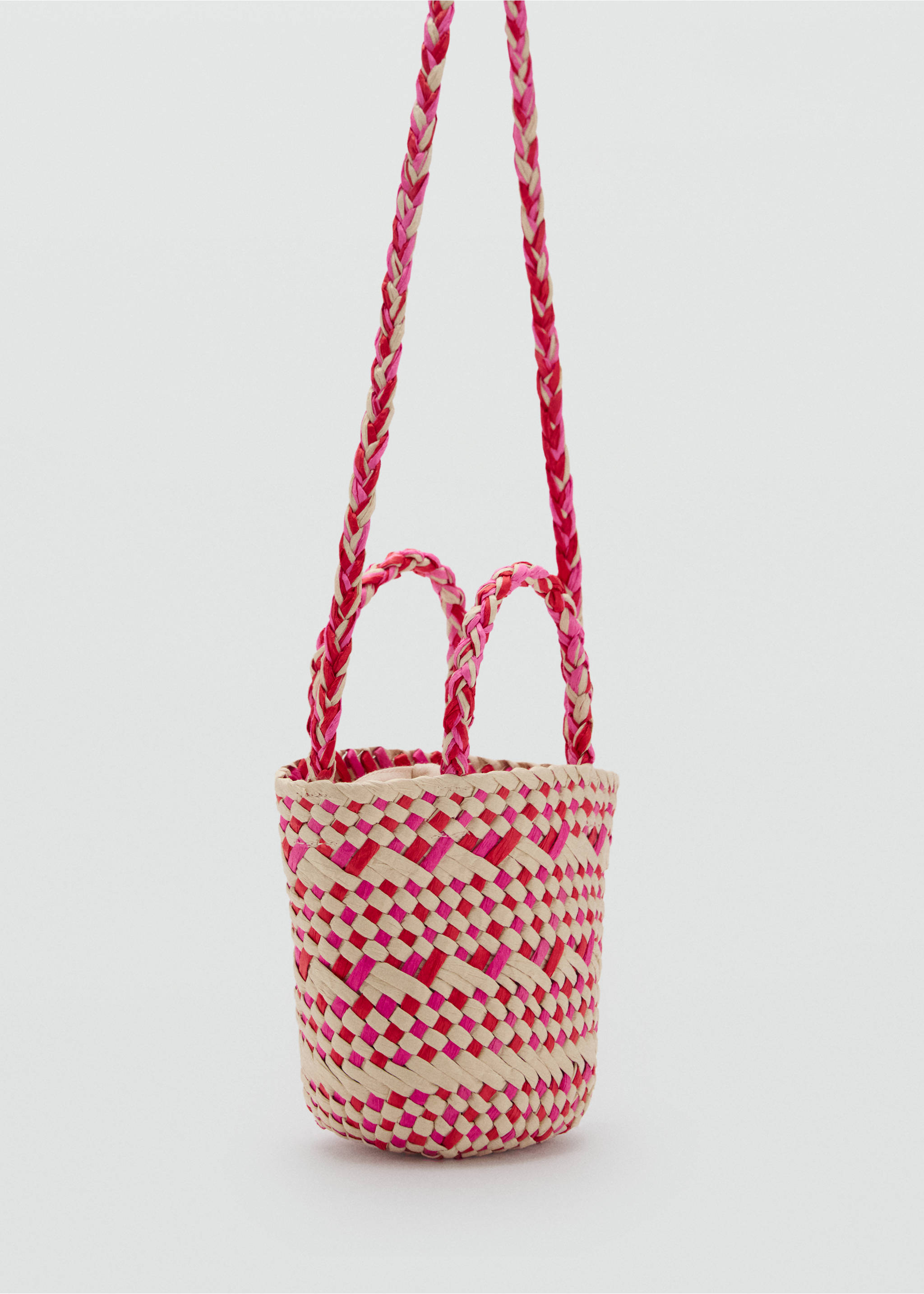 Braided mini bag - Medium plane, Pink. Ref: 87036711-00.