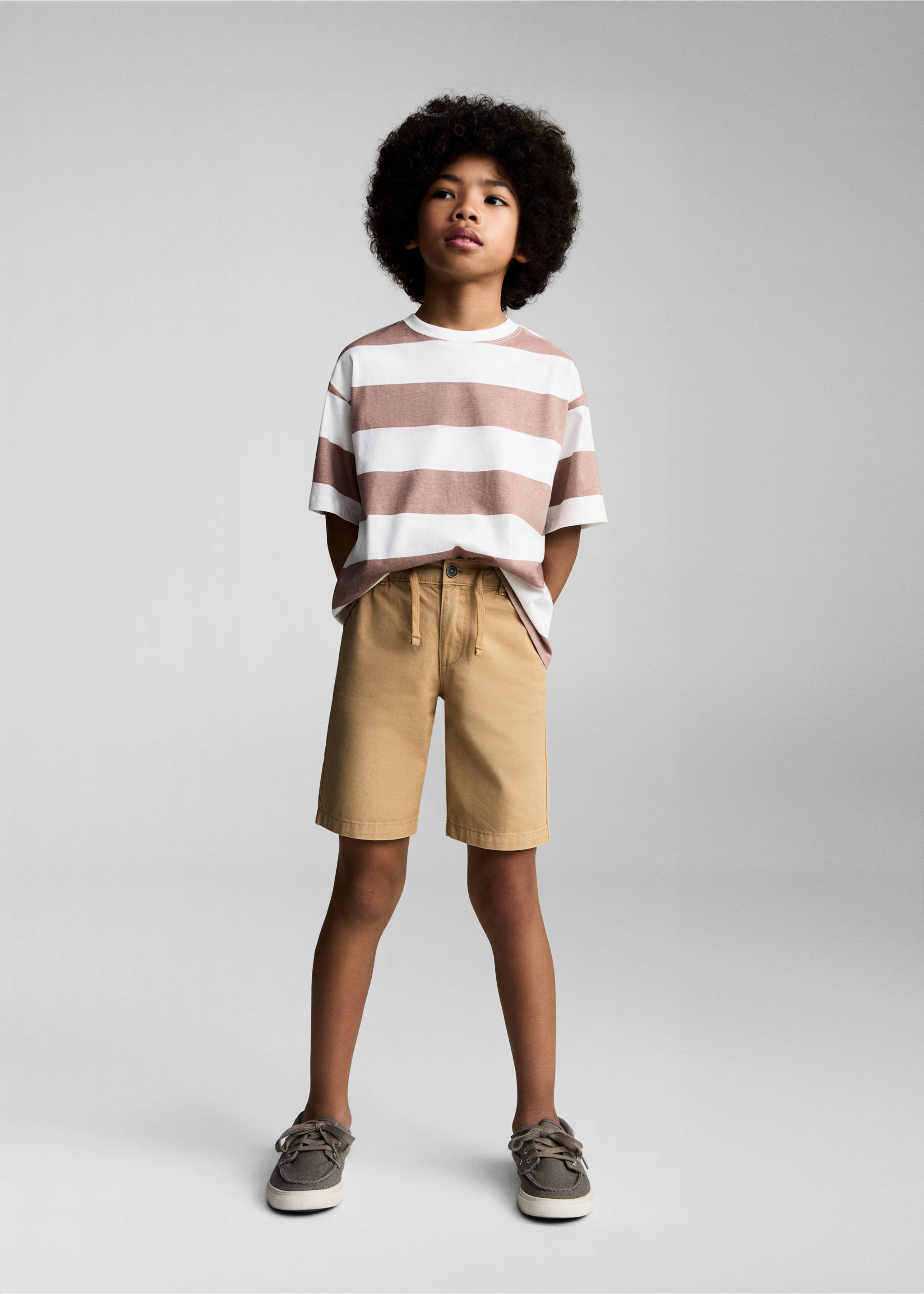 Elastic waist Bermuda shorts - General plane, Mustard. Ref: 87036713-00.