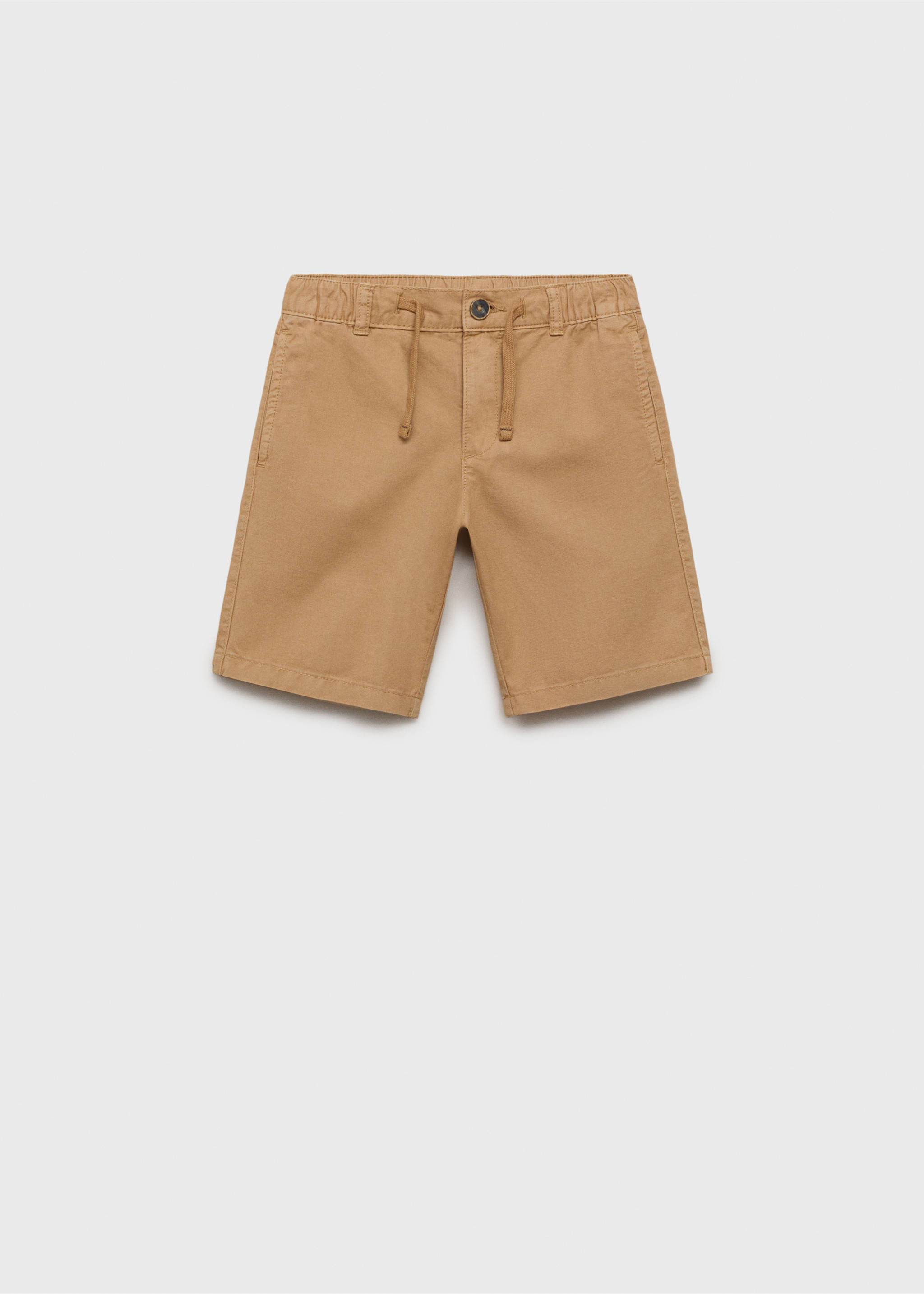 Elastic waist Bermuda shorts - Article without model, Mustard. Ref: 87036713-00.