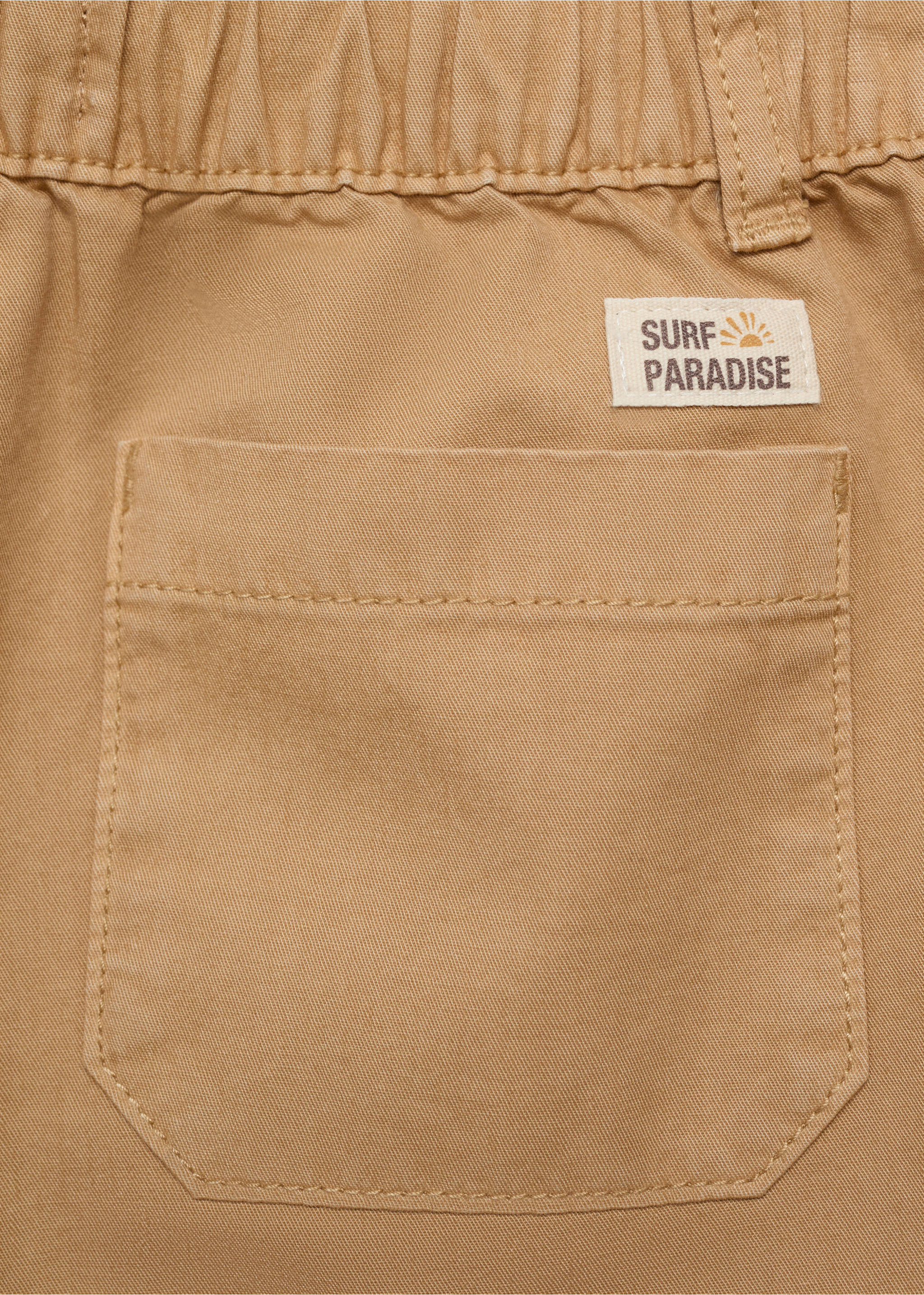 Elastic waist Bermuda shorts - Details of the article 0, Mustard. Ref: 87036713-00.