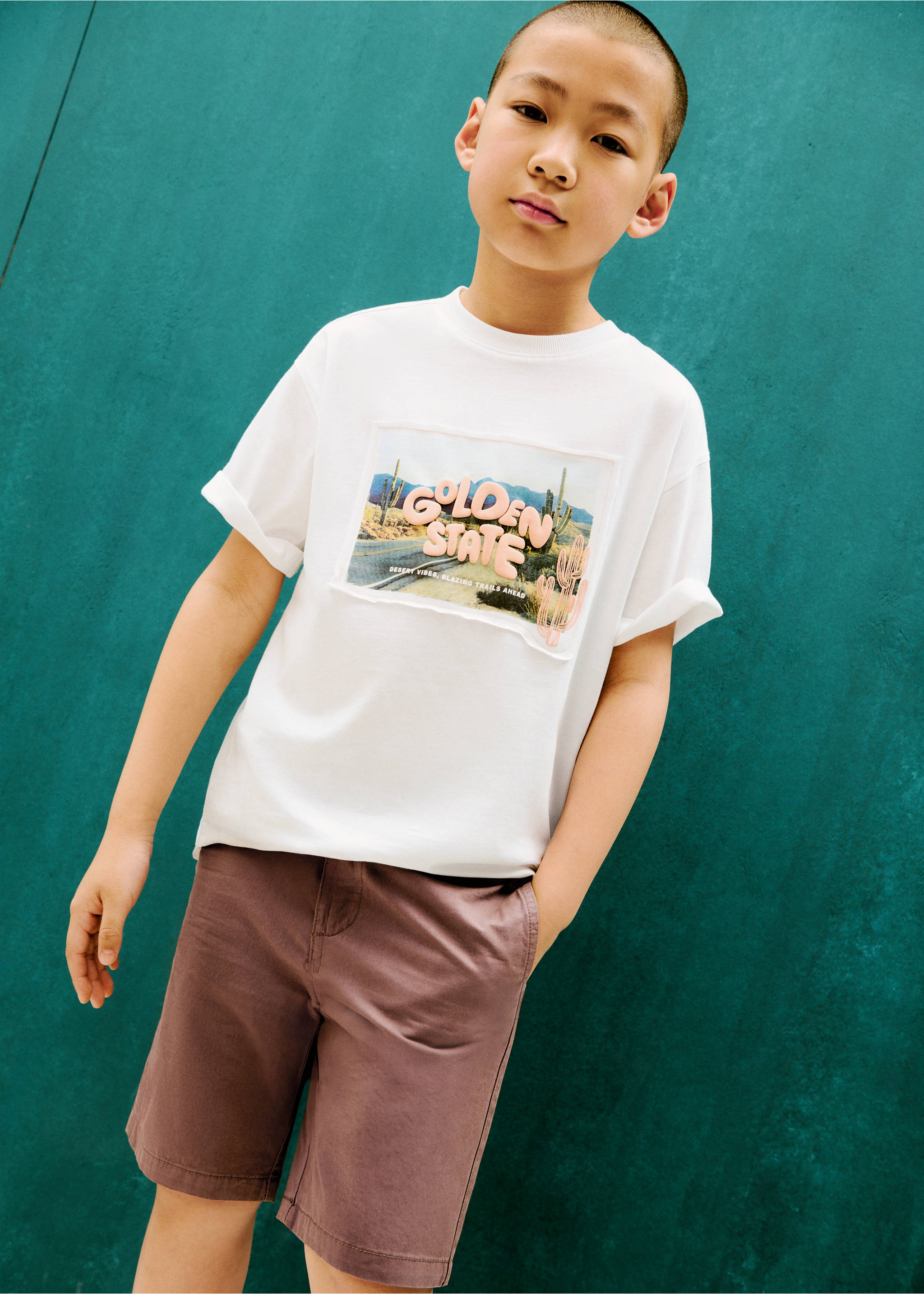 Elastic waist Bermuda shorts - Medium plane, Wine. Ref: 87036713-00.