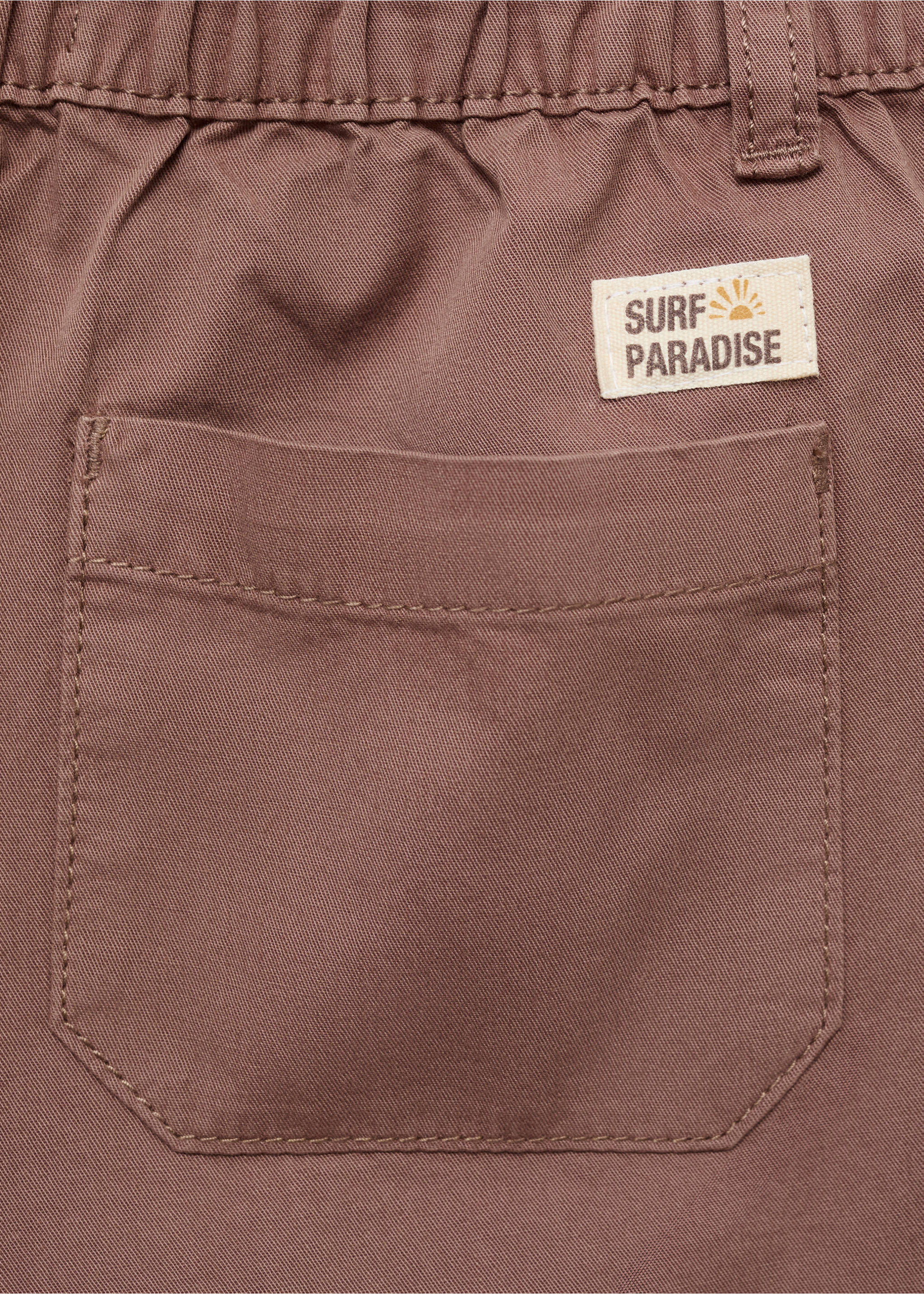 Elastic waist Bermuda shorts - Details of the article 0, Wine. Ref: 87036713-00.