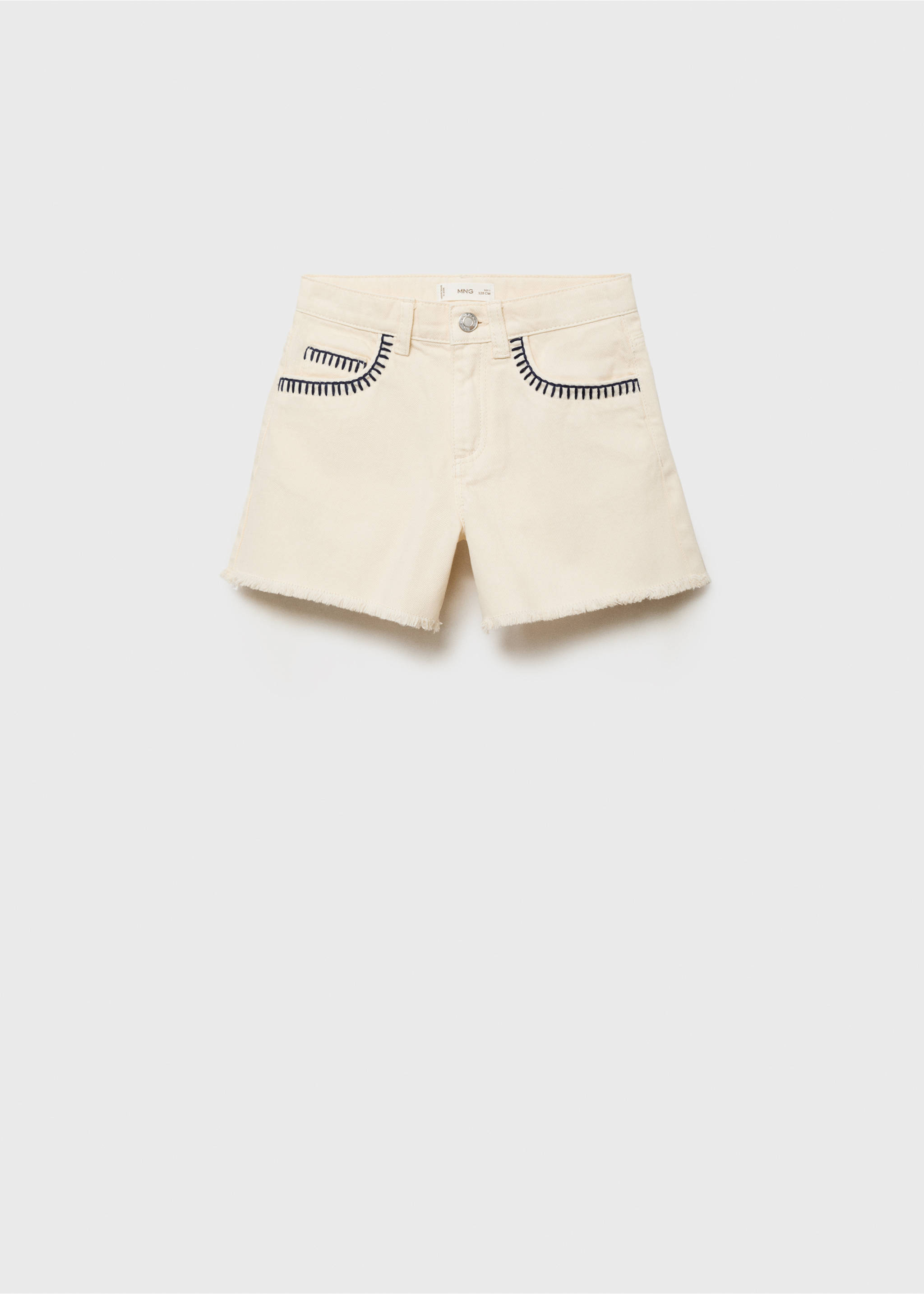 Shorts met geborduurd detail - Artikel zonder model, Ecru. Ref: 87036716-00.