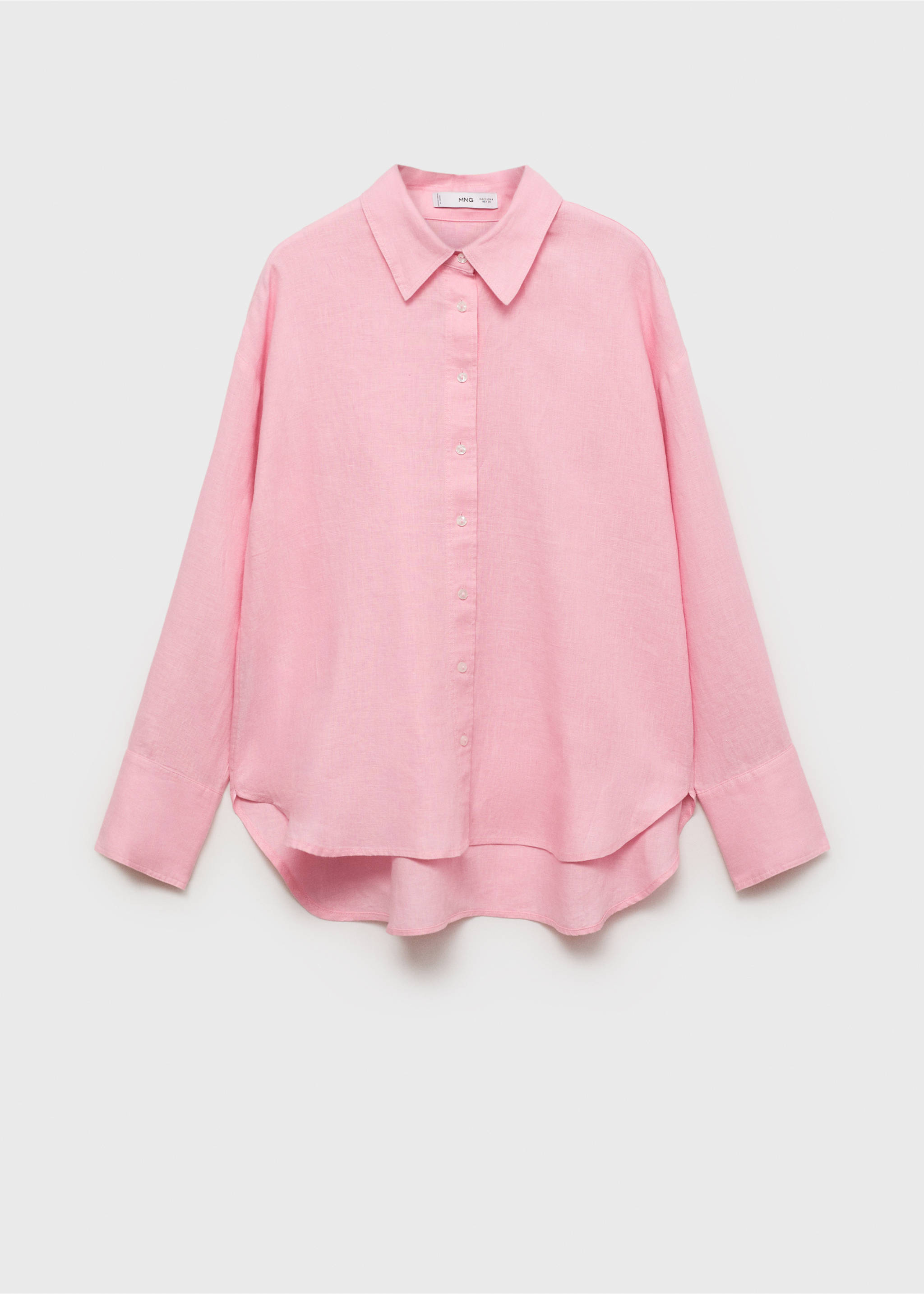Linen oversized shirt - Article without model, Light Pink. Ref: 87037162-00.