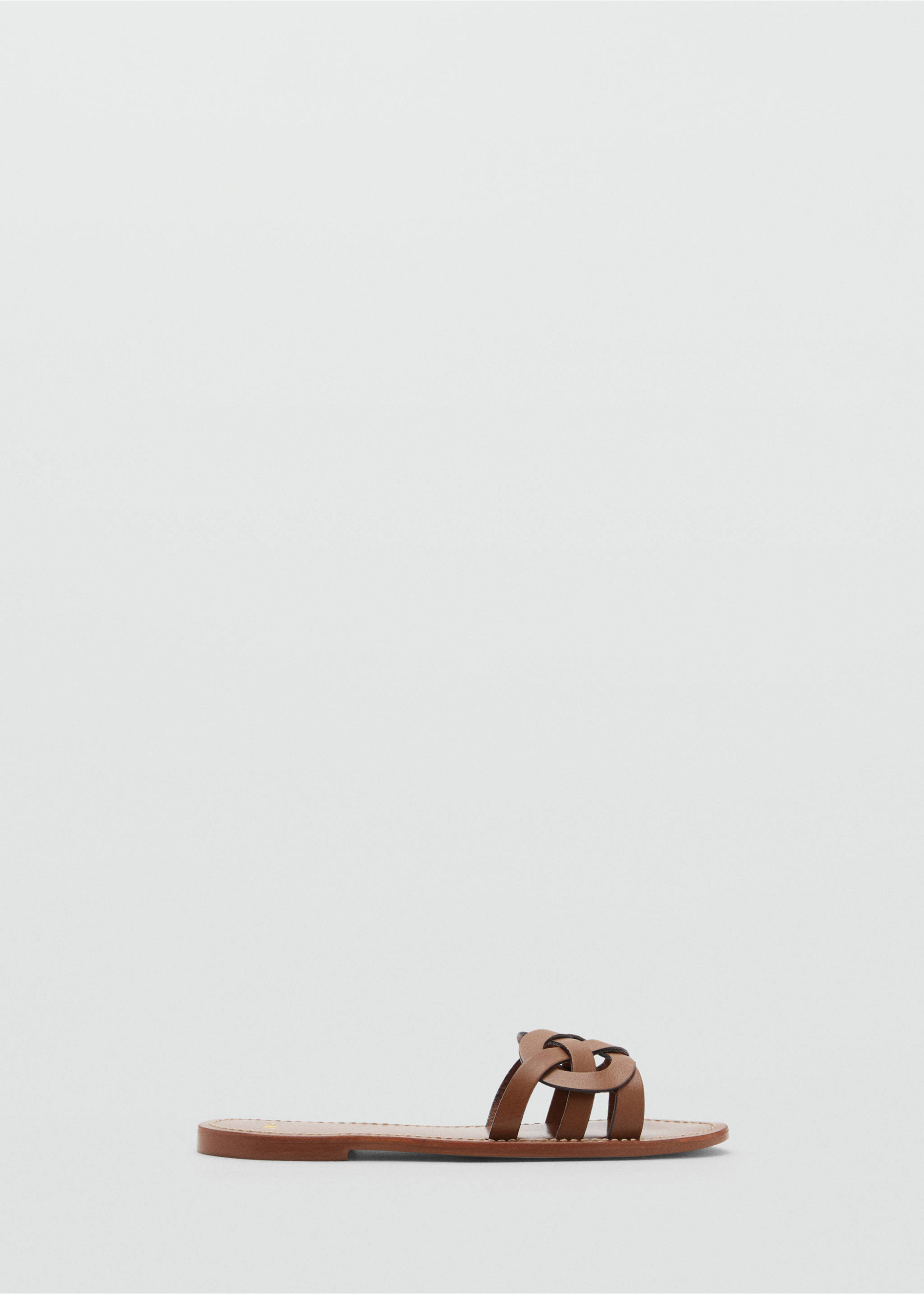 Leather sandals with intertwined strap - Article without model, Leather. Ref: 87037164-00.