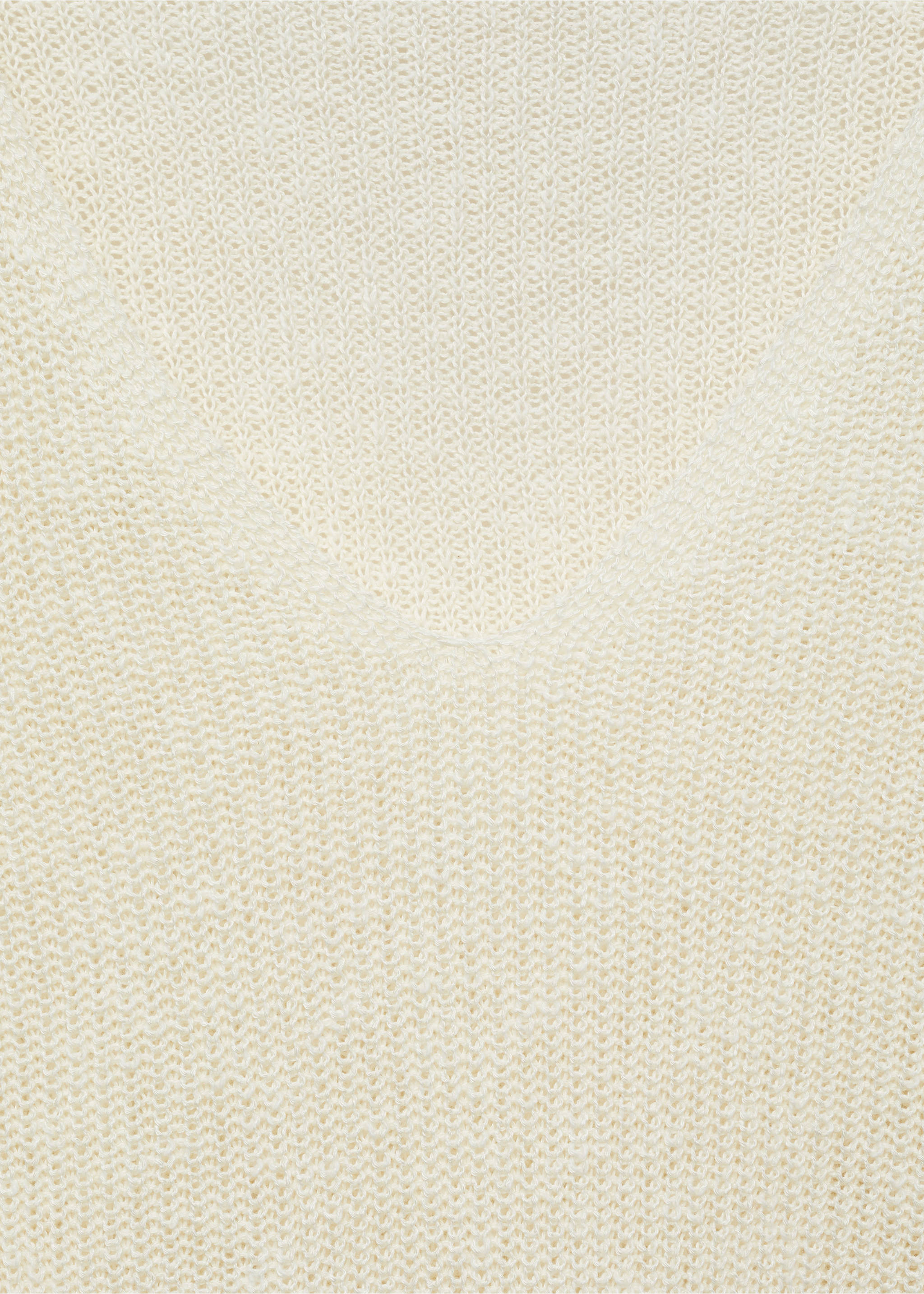 V-neck knit sweater - Details of the article 8, Ecru. Ref: 87037165-00.
