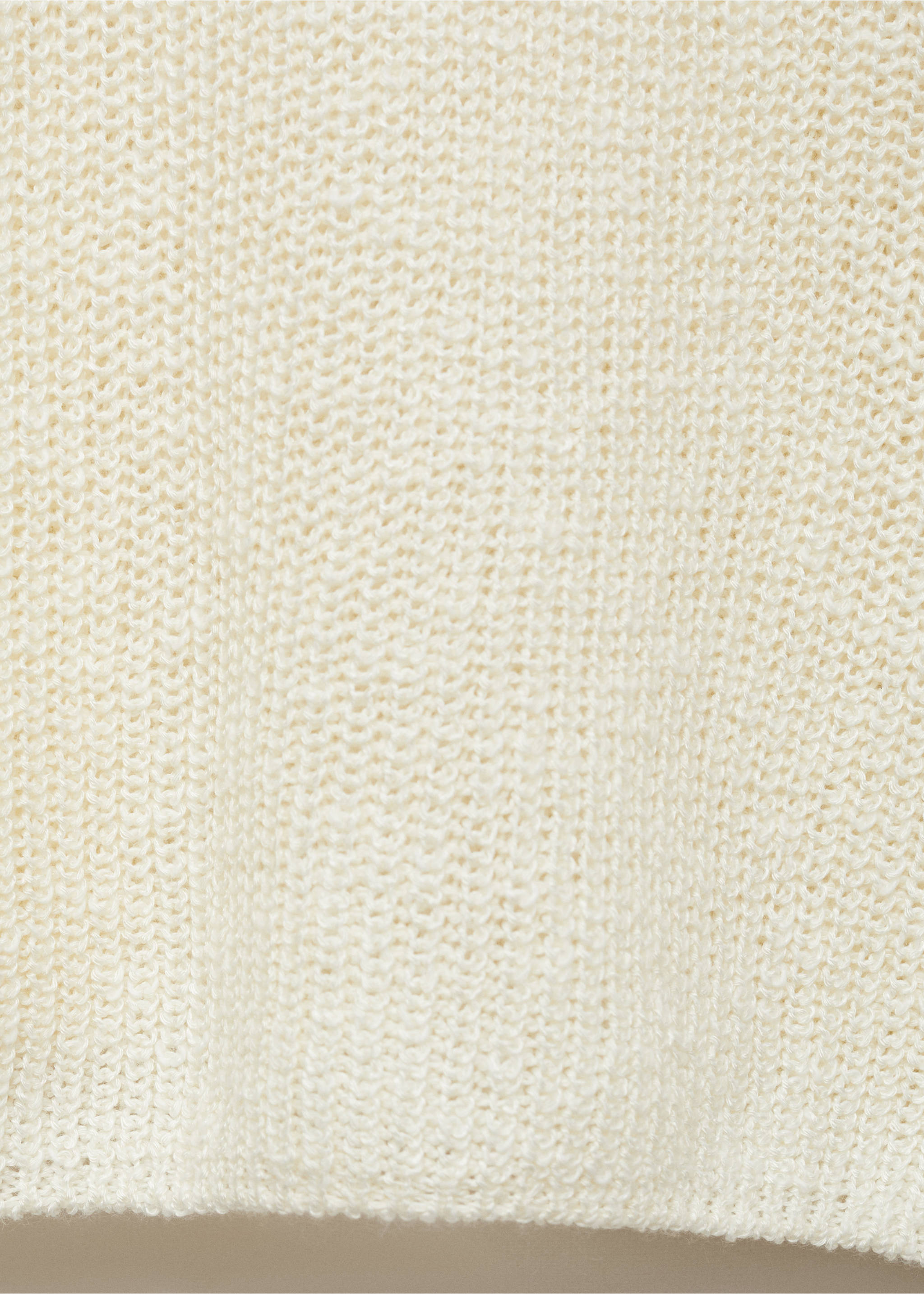 V-neck knit sweater - Details of the article 0, Ecru. Ref: 87037165-00.