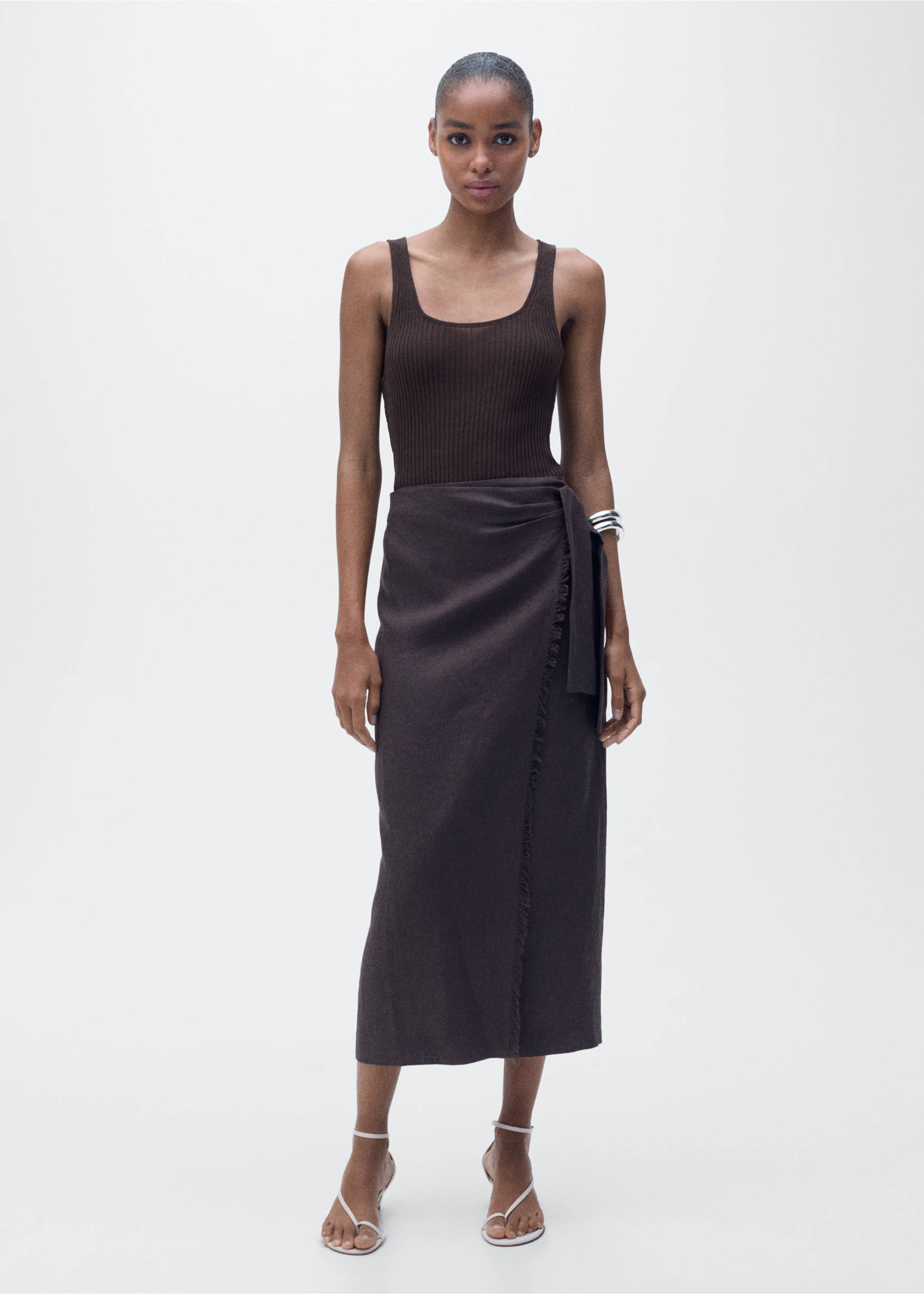 Chunky rib-knit top - General plane, Chocolate. Ref: 87037166-00.
