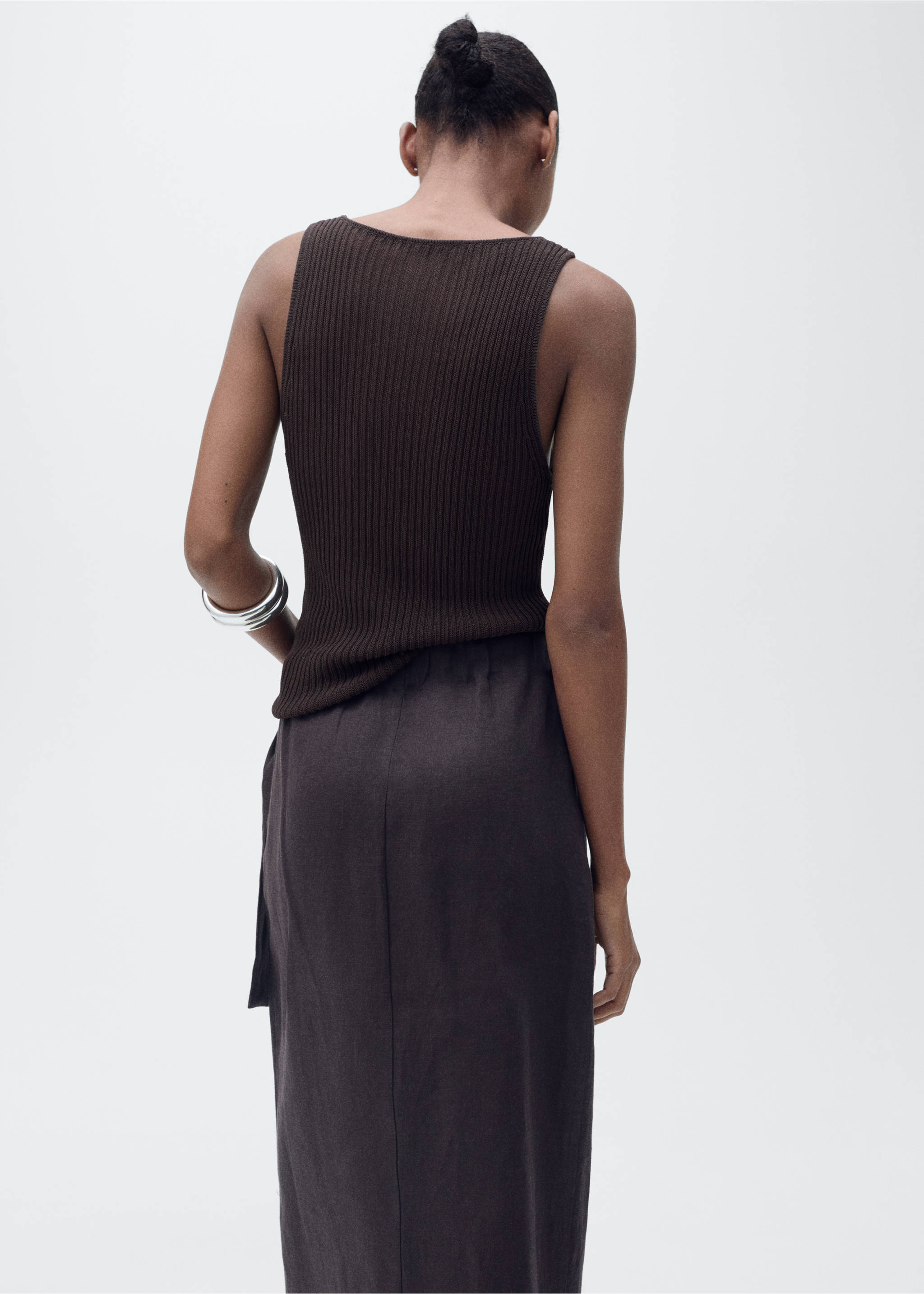 Chunky rib-knit top - Reverse of the article, Chocolate. Ref: 87037166-00.