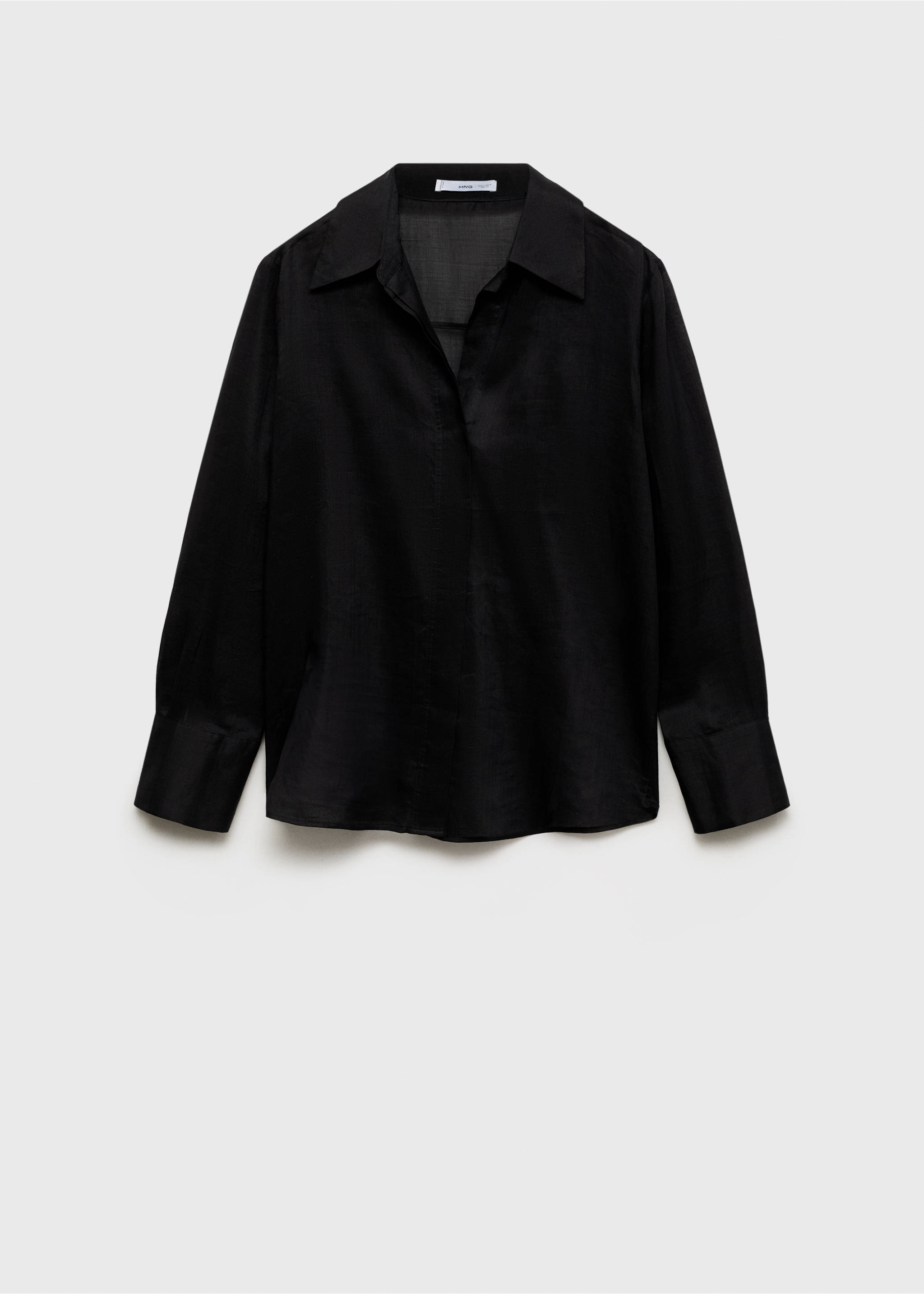 Camisa ramio botones ocultos - Artículo sin modelo, Negro. Ref: 87037167-00.