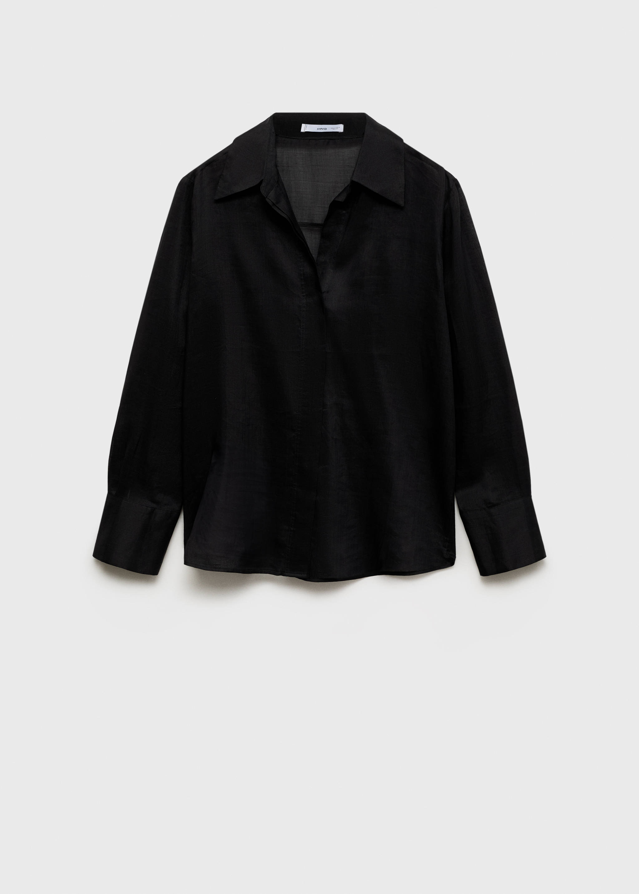 Camisa de rami com botões ocultos - Artigo sem modelo