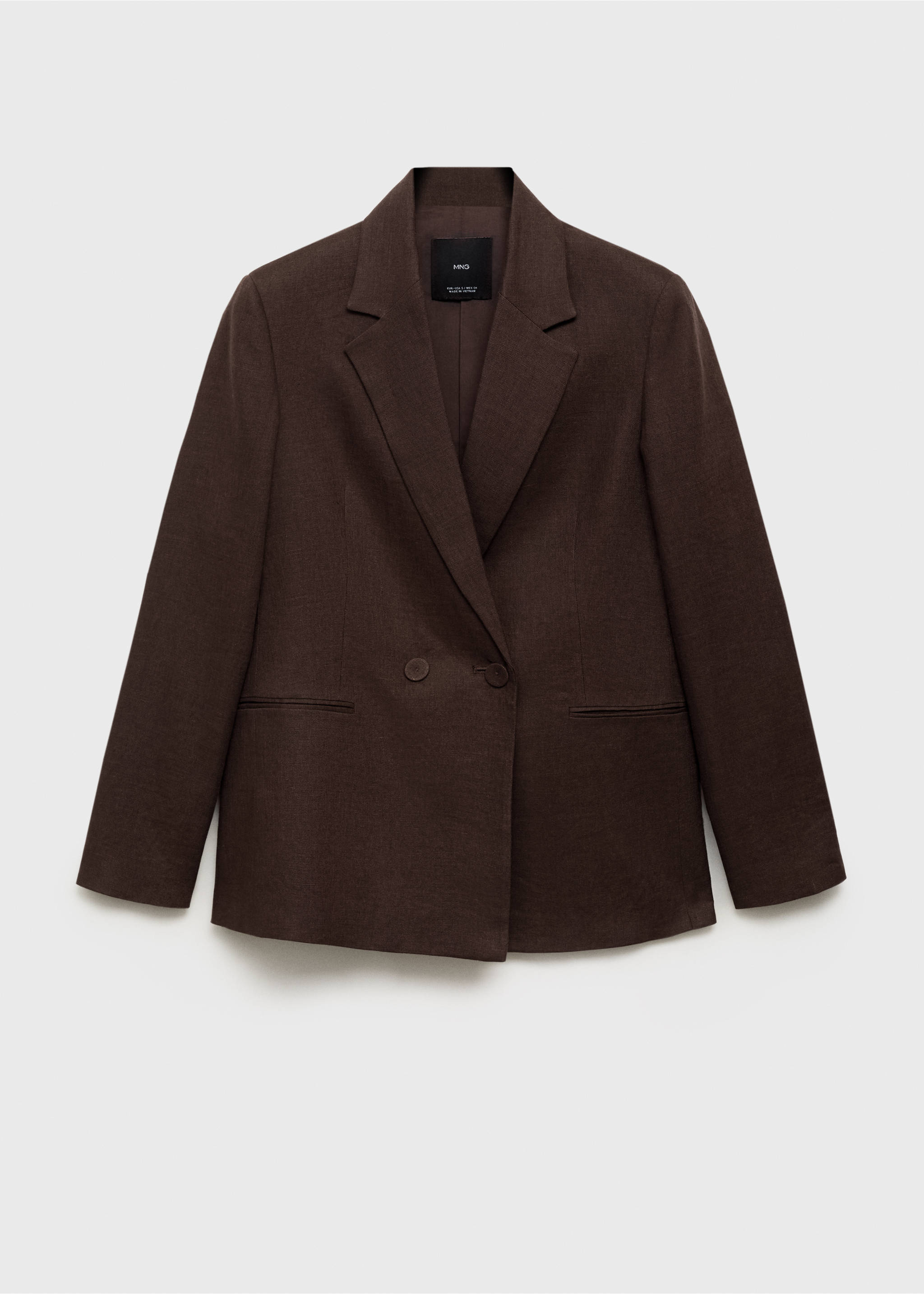 Linen suit blazer - Article without model, Brown. Ref: 87037171-00.