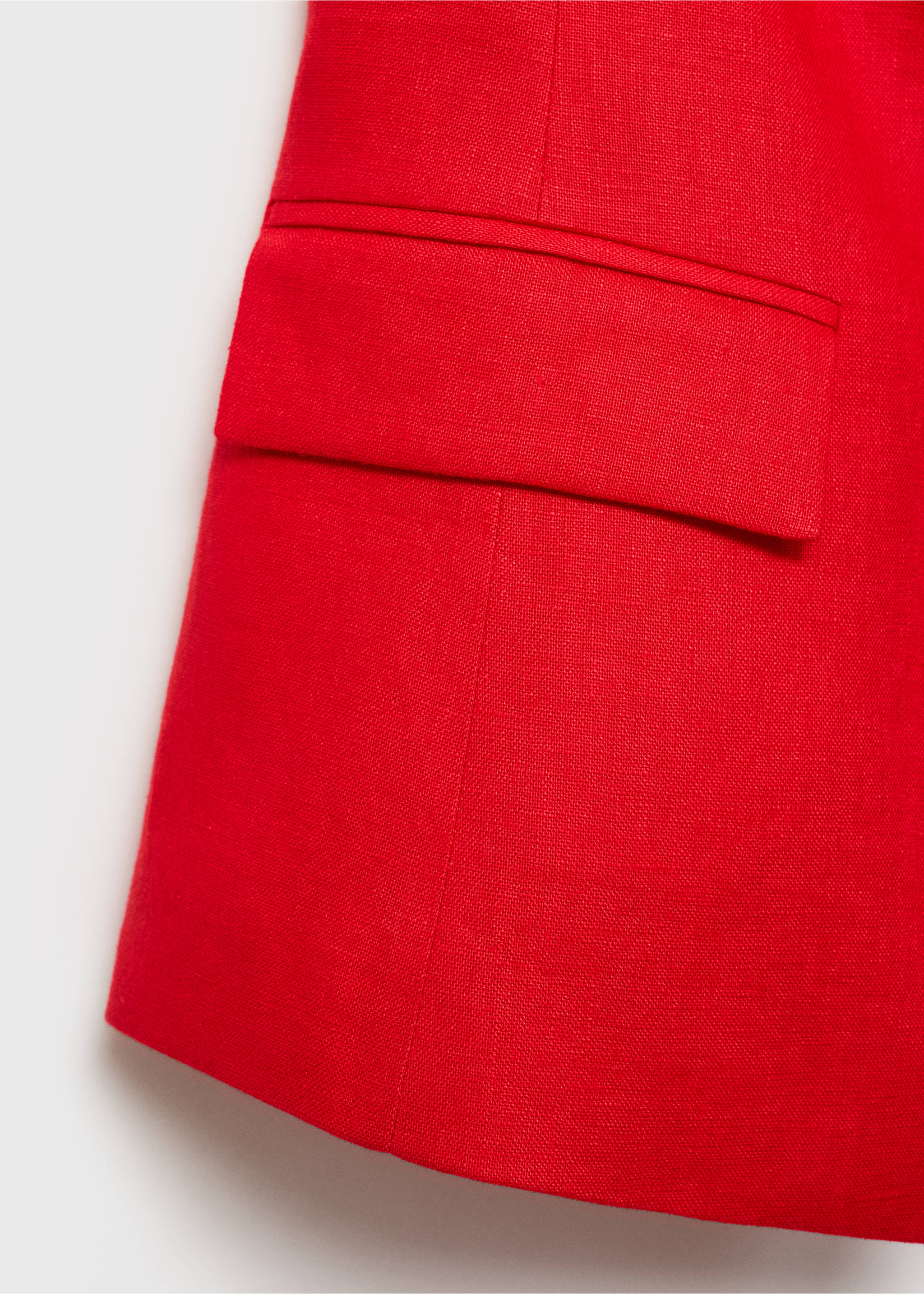Linen halter-neck suit waistcoat - Details of the article 0, Red. Ref: 87037172-00.