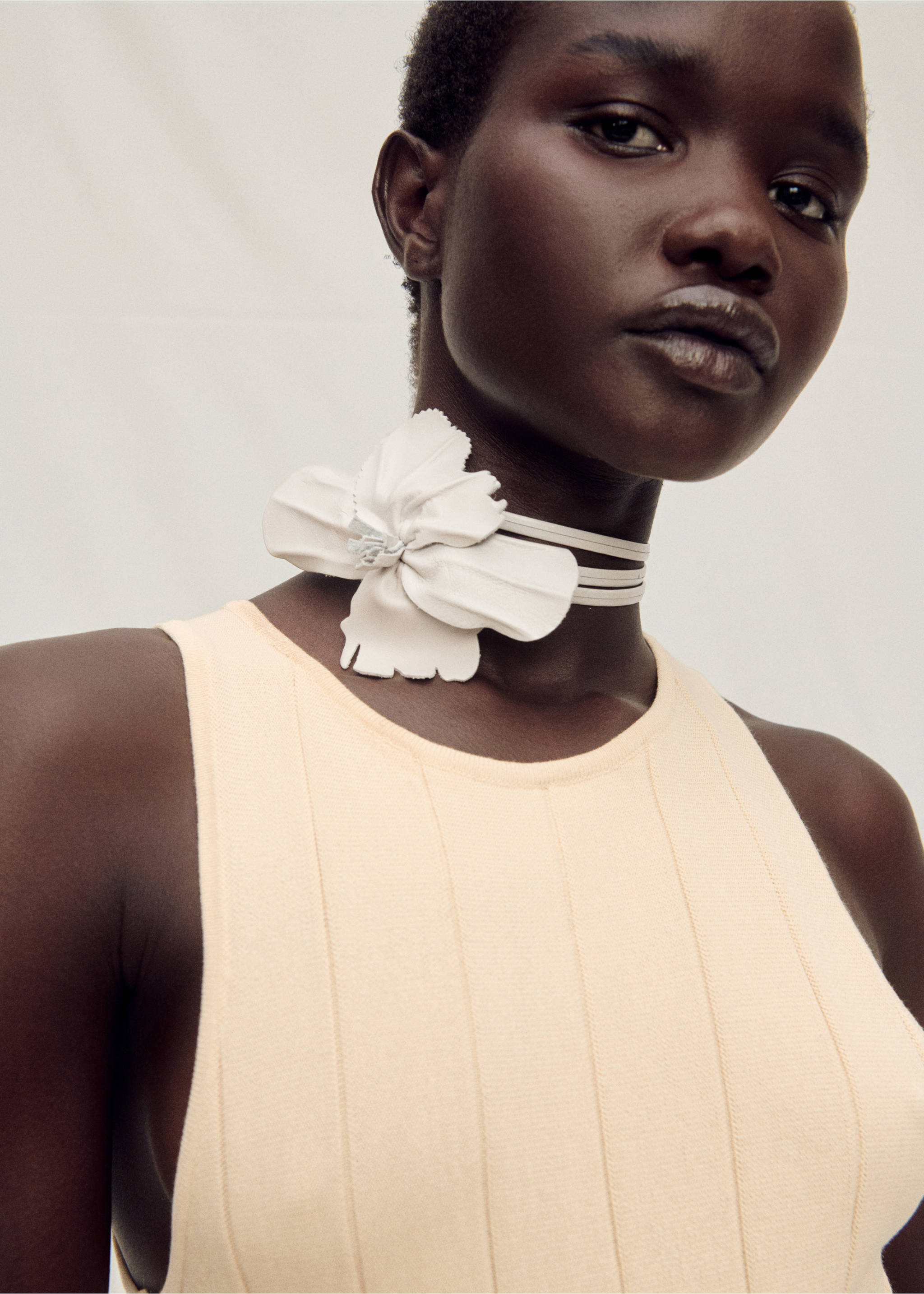 Pleated knitted dress - Details of the article 2, Medium Brown. Ref: 87037173-00.