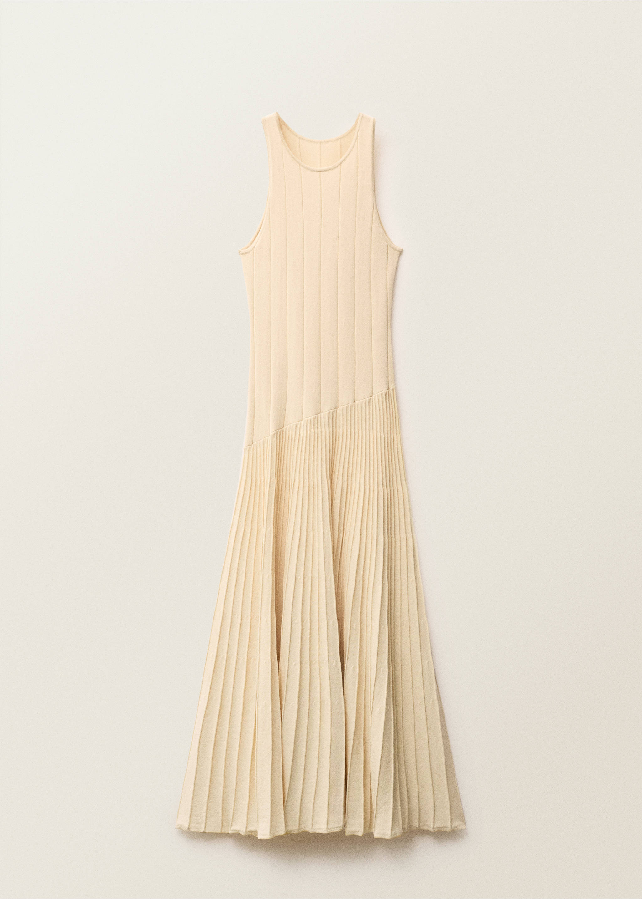 Pleated knitted dress - Article without model, Medium Brown. Ref: 87037173-00.