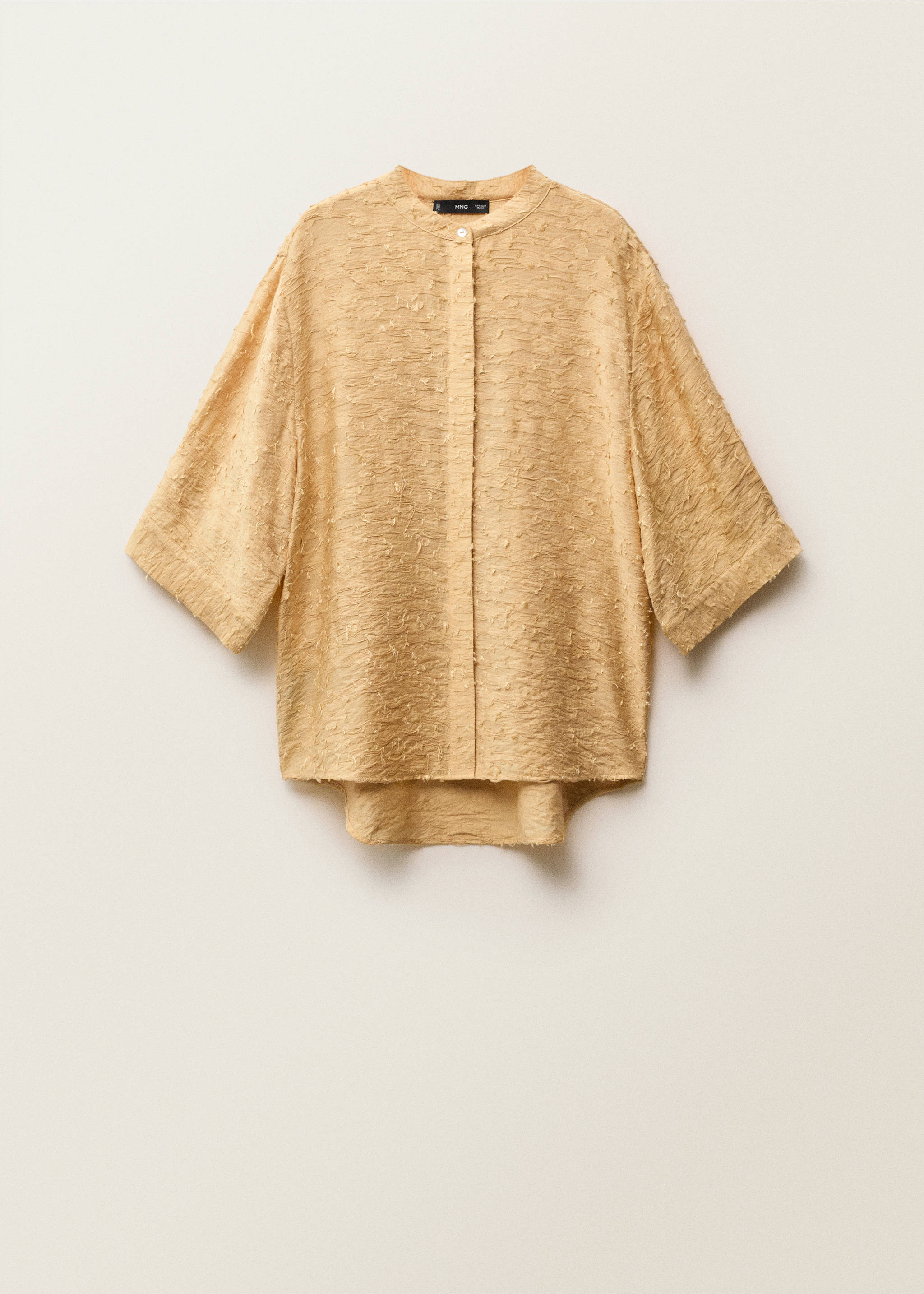 Textured oversize shirt - Article without model, Ochre. Ref: 87037178-00.