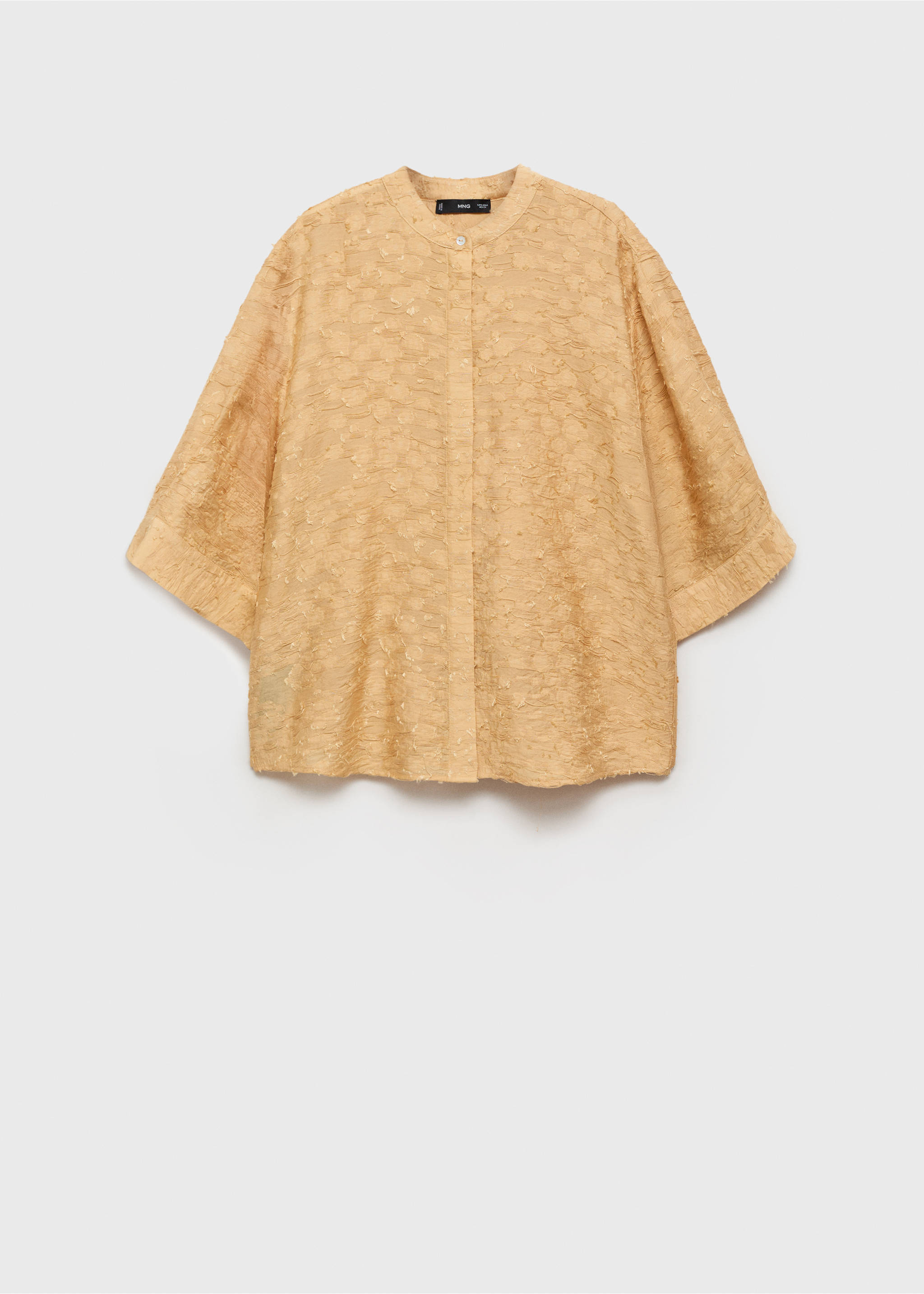 Textured oversize shirt - Article without model, Ochre. Ref: 87037178-00.