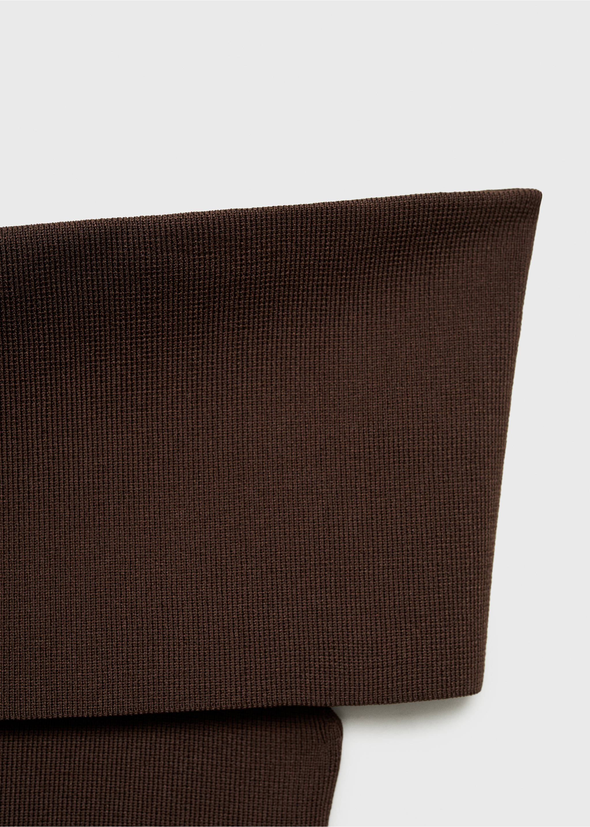 Off-the-shoulder knitted top - Details of the article 0, Chocolate. Ref: 87037185-00.