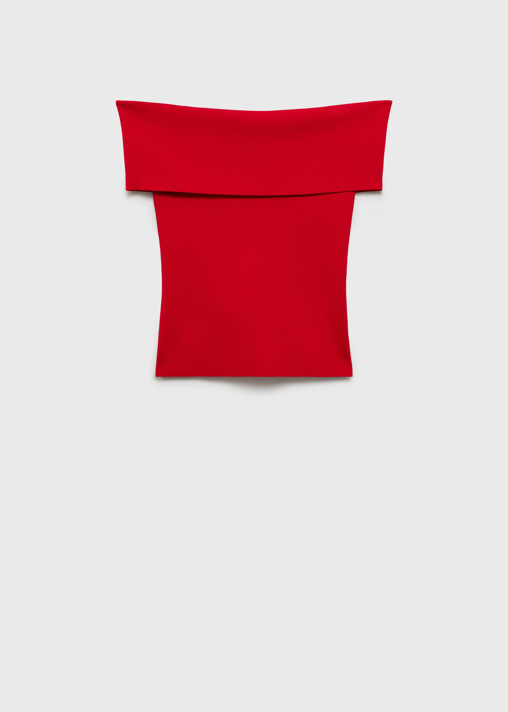 Off-the-shoulder knitted top - Article without model, Red. Ref: 87037185-00.