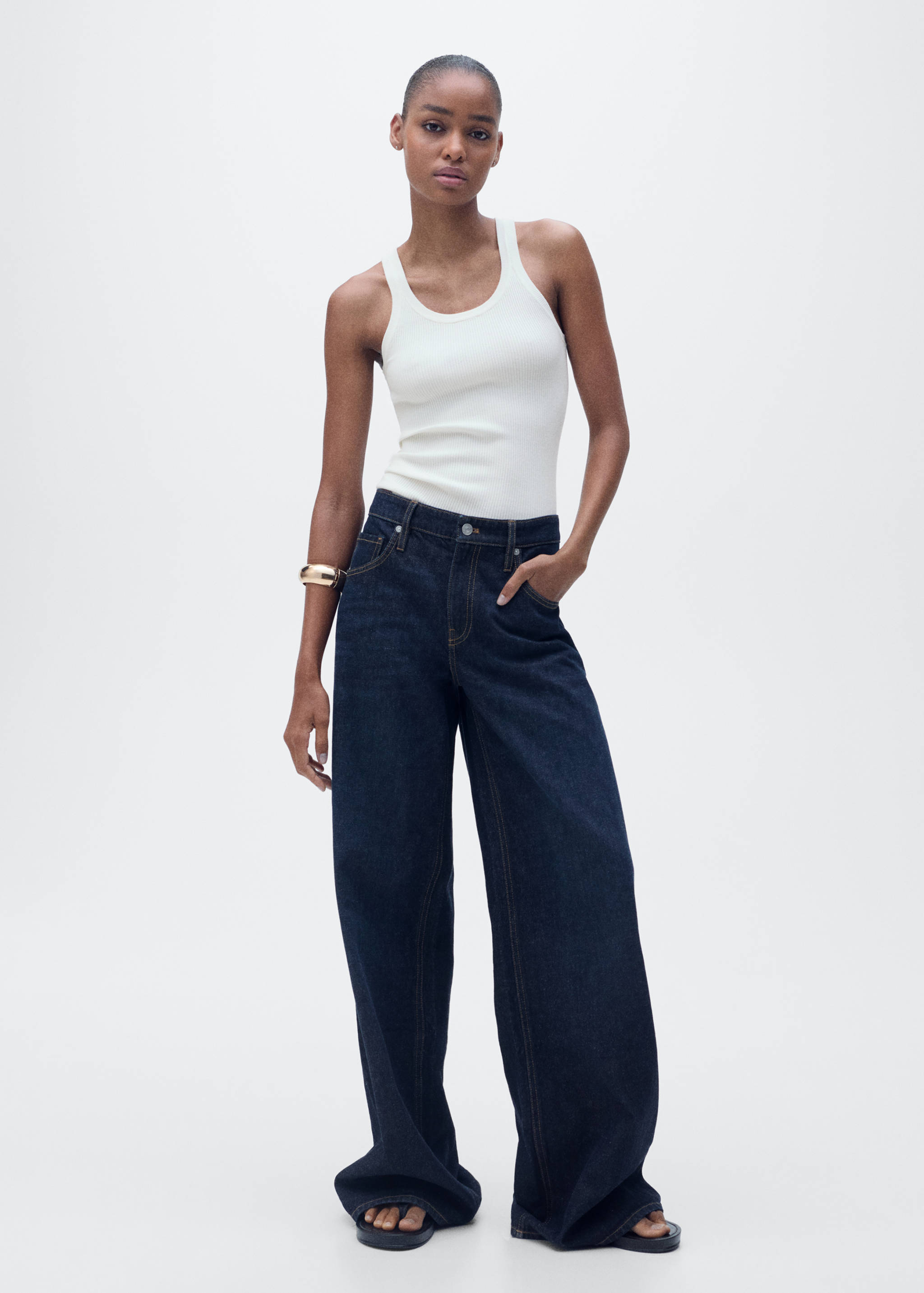 Geribde gebreide top - Overzichtstekening