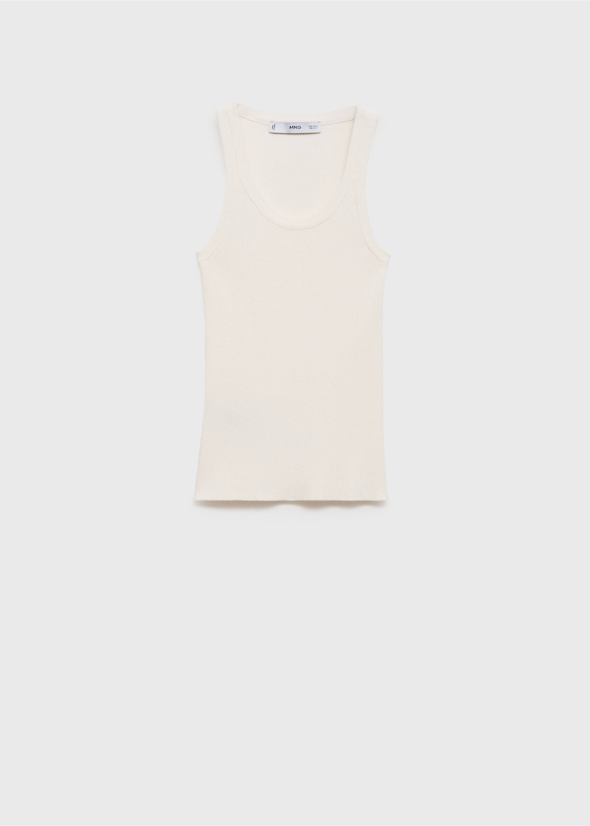 Ribbed knit top - Article without model, Ecru. Ref: 87037186-00.