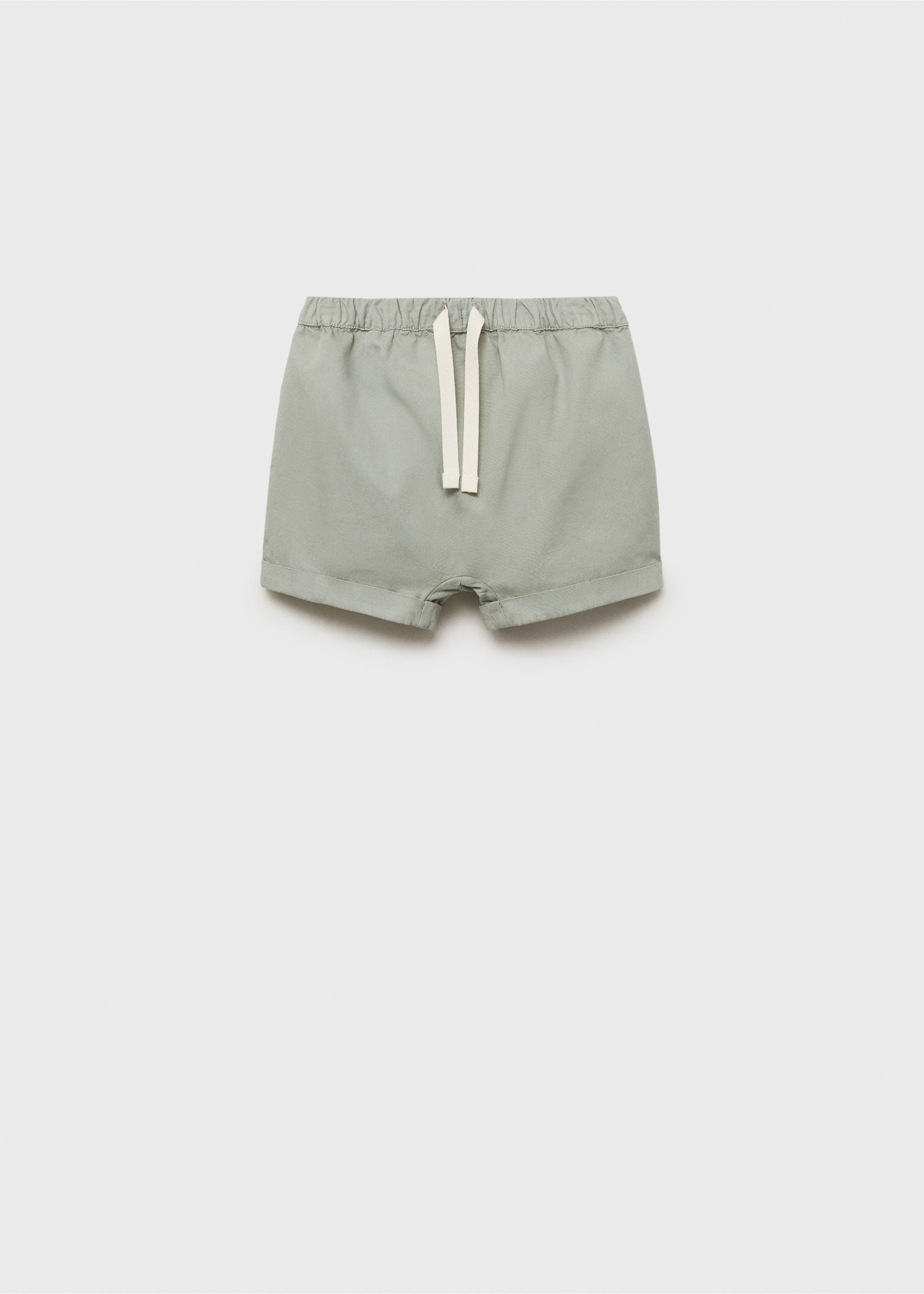 Plain cotton shorts - Article without model, Green. Ref: 87037188-00.