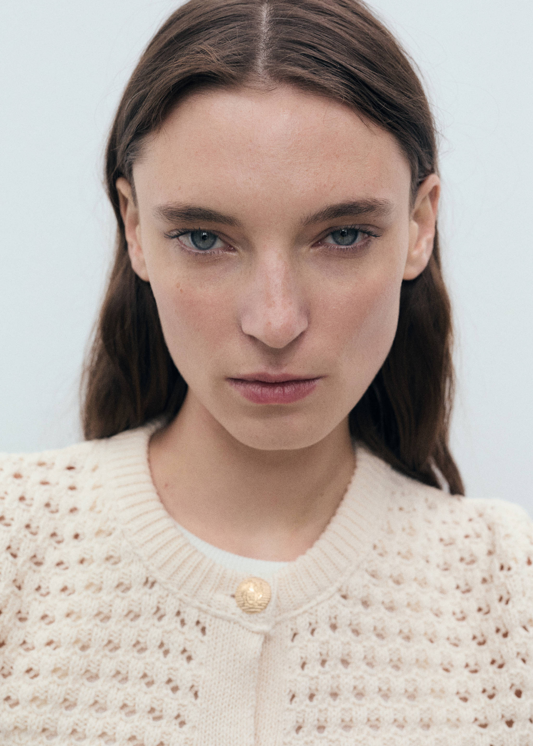 Striped openwork knitted cardigan - Details of the article 1