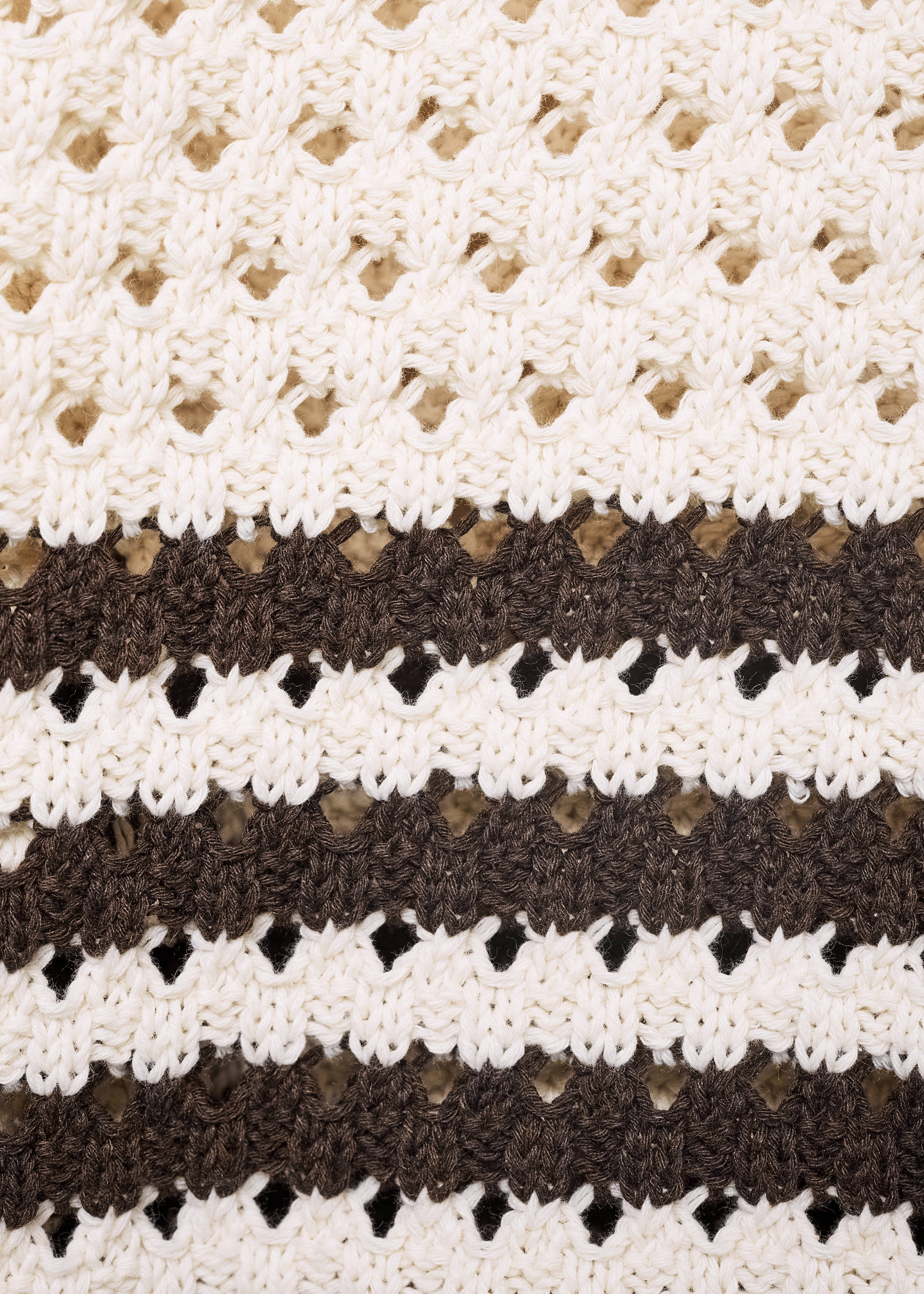 Striped openwork knitted cardigan - Details of the article 0