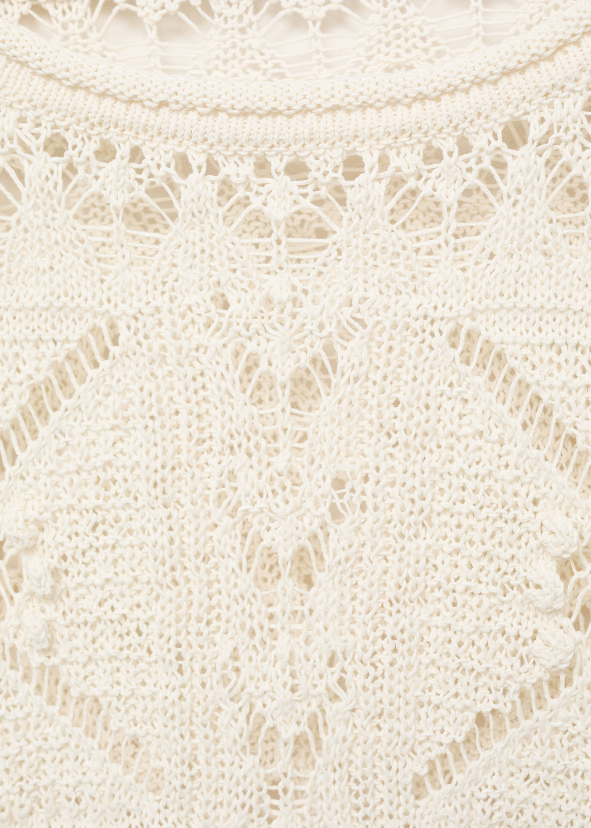 Oversize-Strickpullover mit Lochmuster - Detail des Artikels 8, Ecru. Ref: 87037192-00.