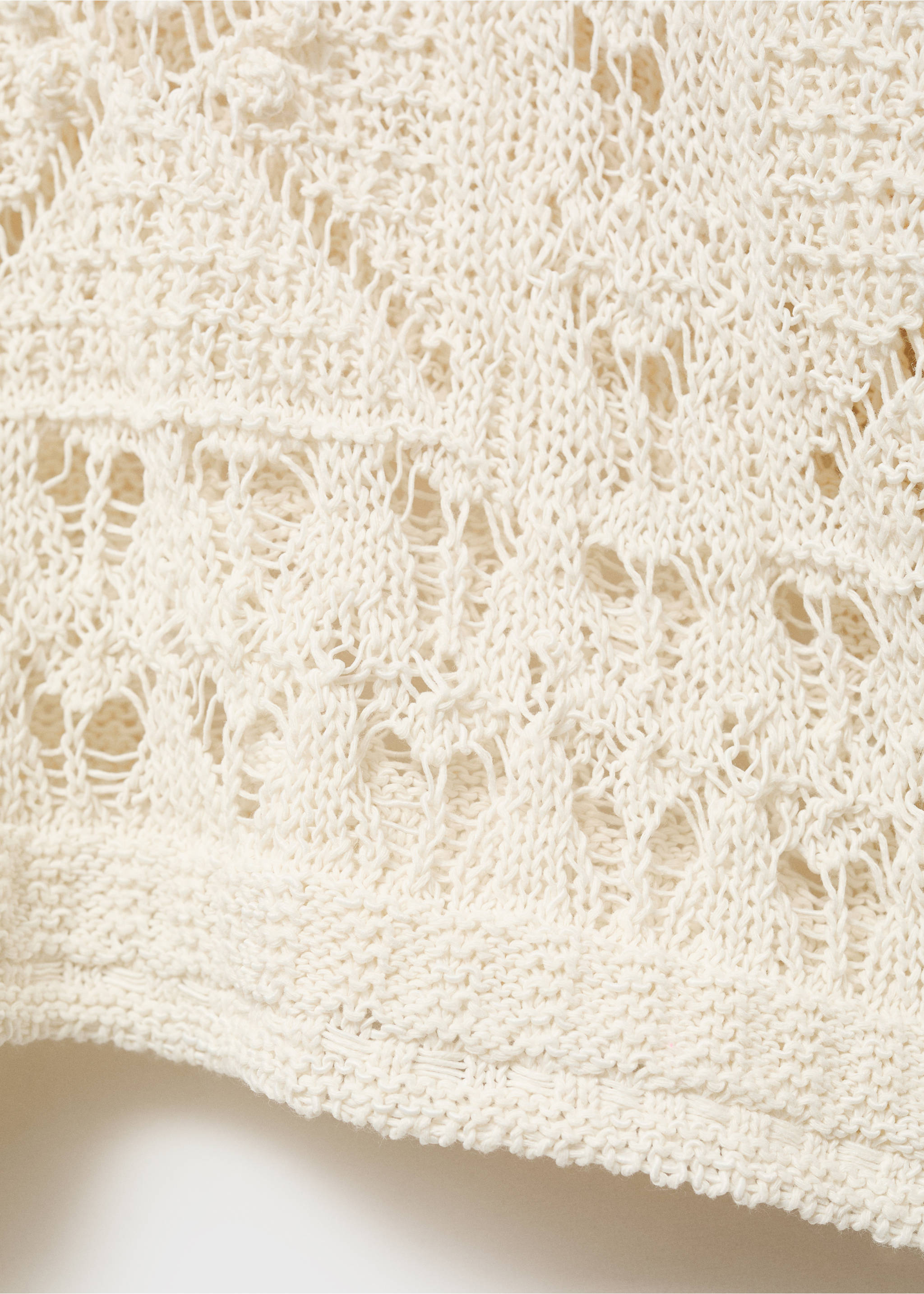 Oversize-Strickpullover mit Lochmuster - Detail des Artikels 0, Ecru. Ref: 87037192-00.