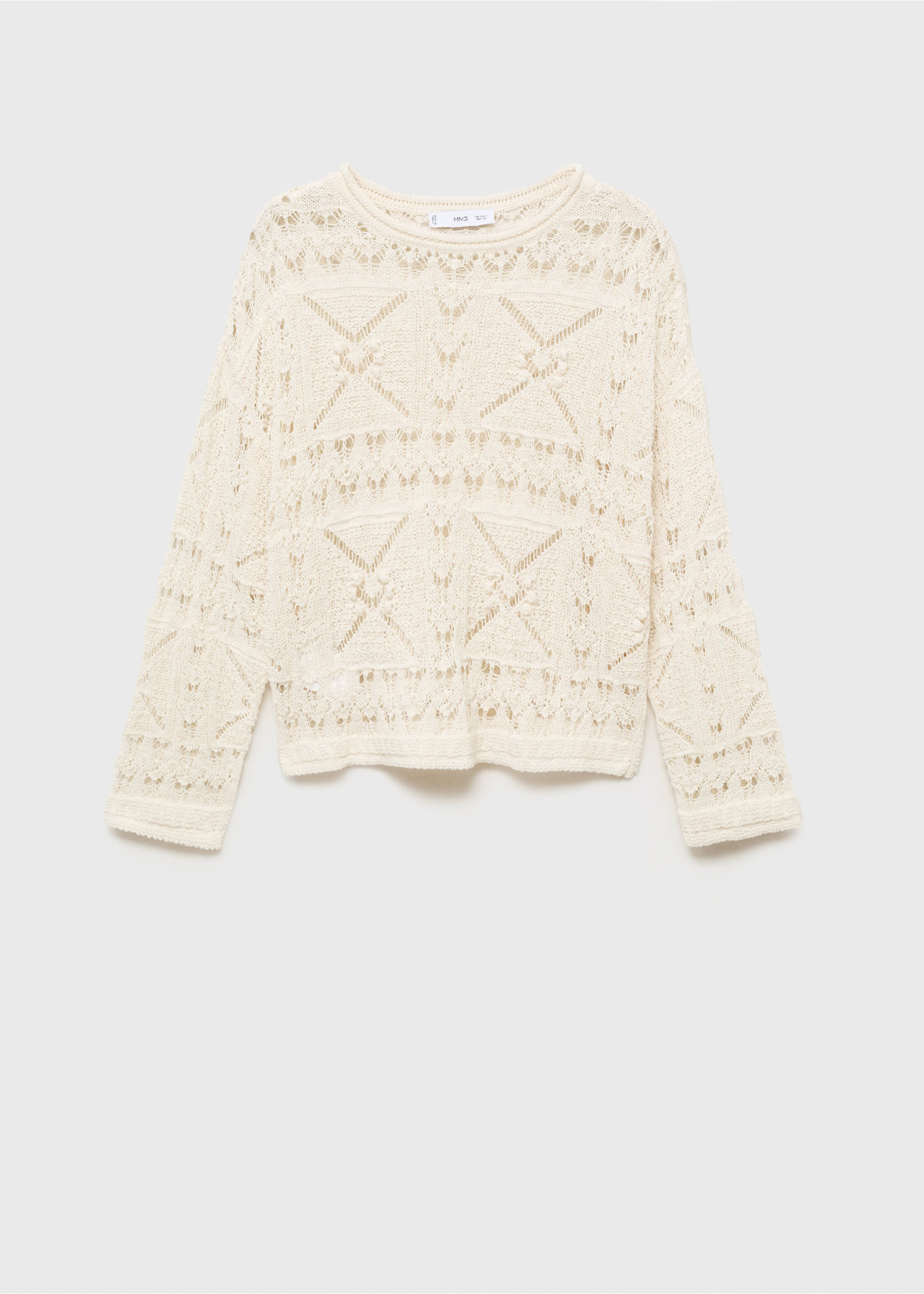 Oversized openwork knitted sweater - Article without model, Ecru. Ref: 87037192-00.