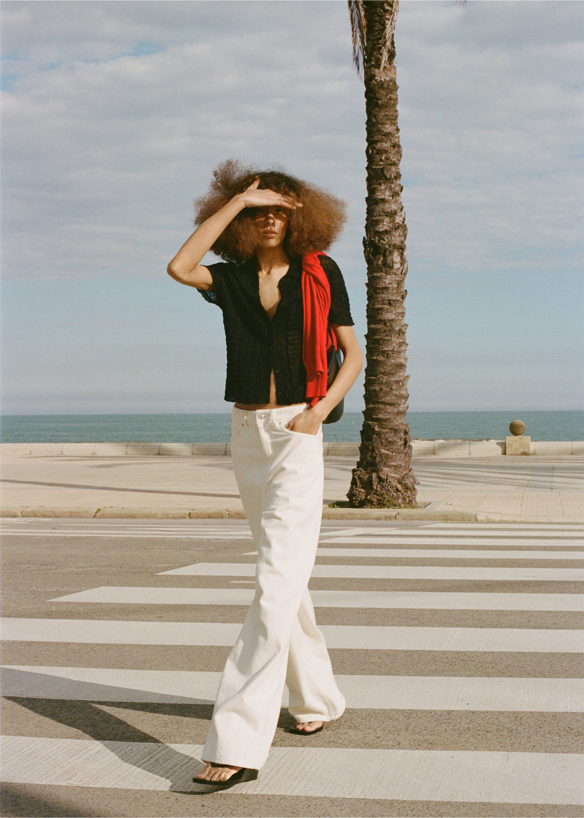 Càrdigan textura coll polo - Detall de l'article 7, Negre. Ref: 87037193-00.