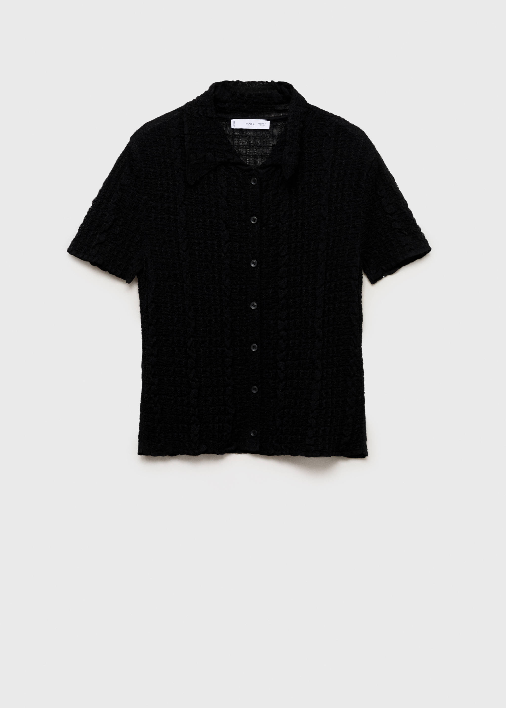 Texturierter Cardigan mit Polokragen - Artikel ohne Model