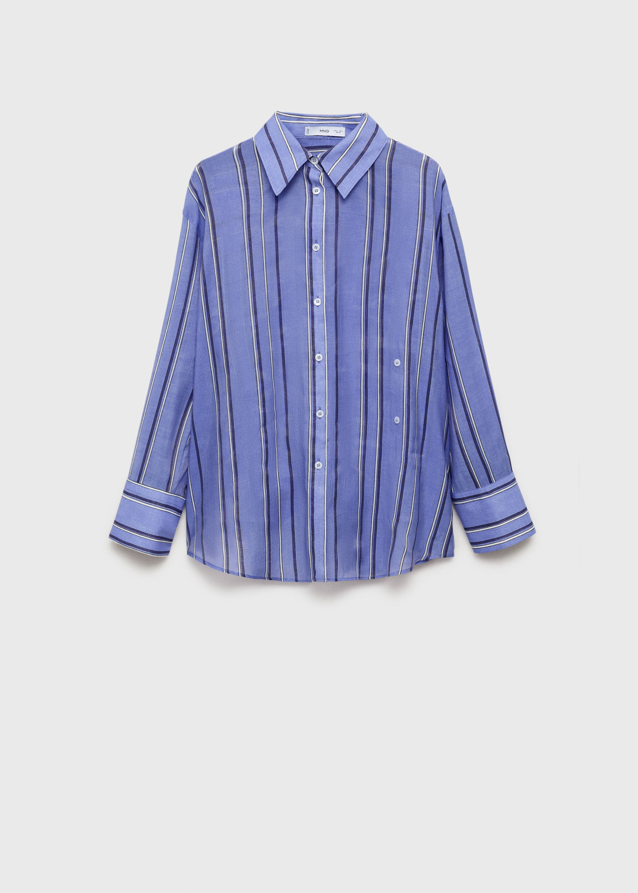 Striped shirt with multi-position closure - Article without model