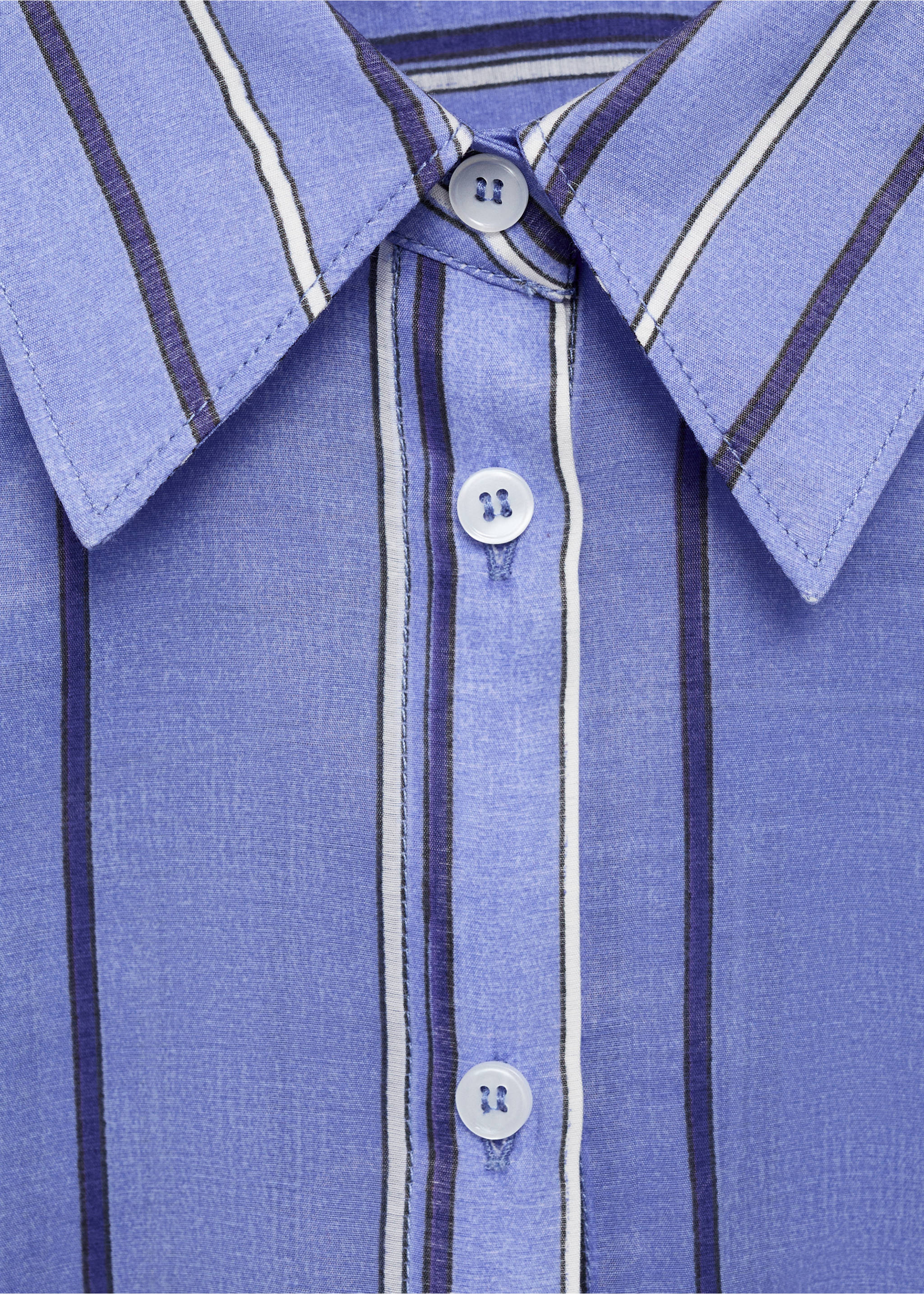 Striped shirt with multi-position closure - Details of the article 8, Blue. Ref: 87037194-00.