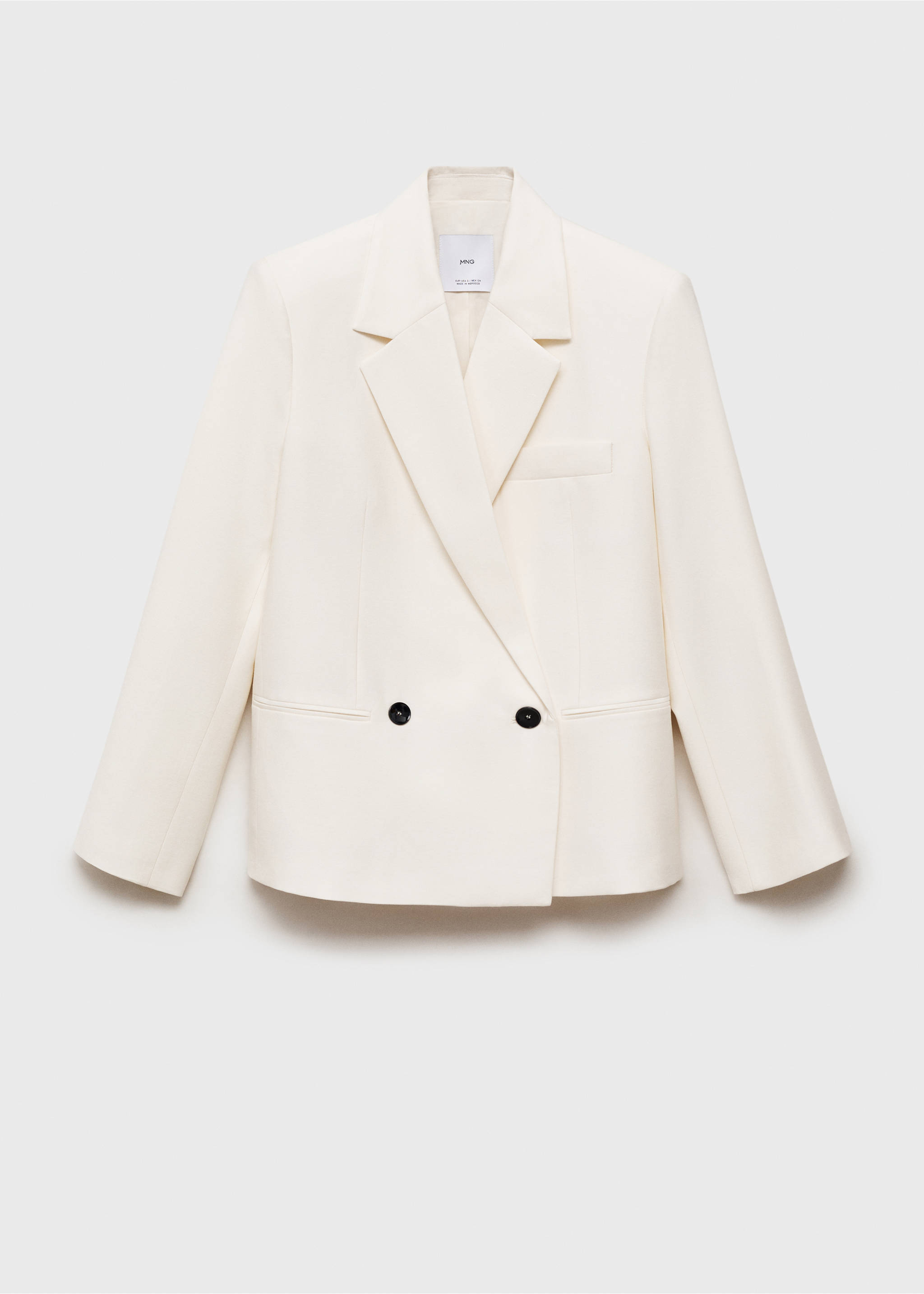Contrasting double-breasted jacket - Article without model, White. Ref: 87037196-00.