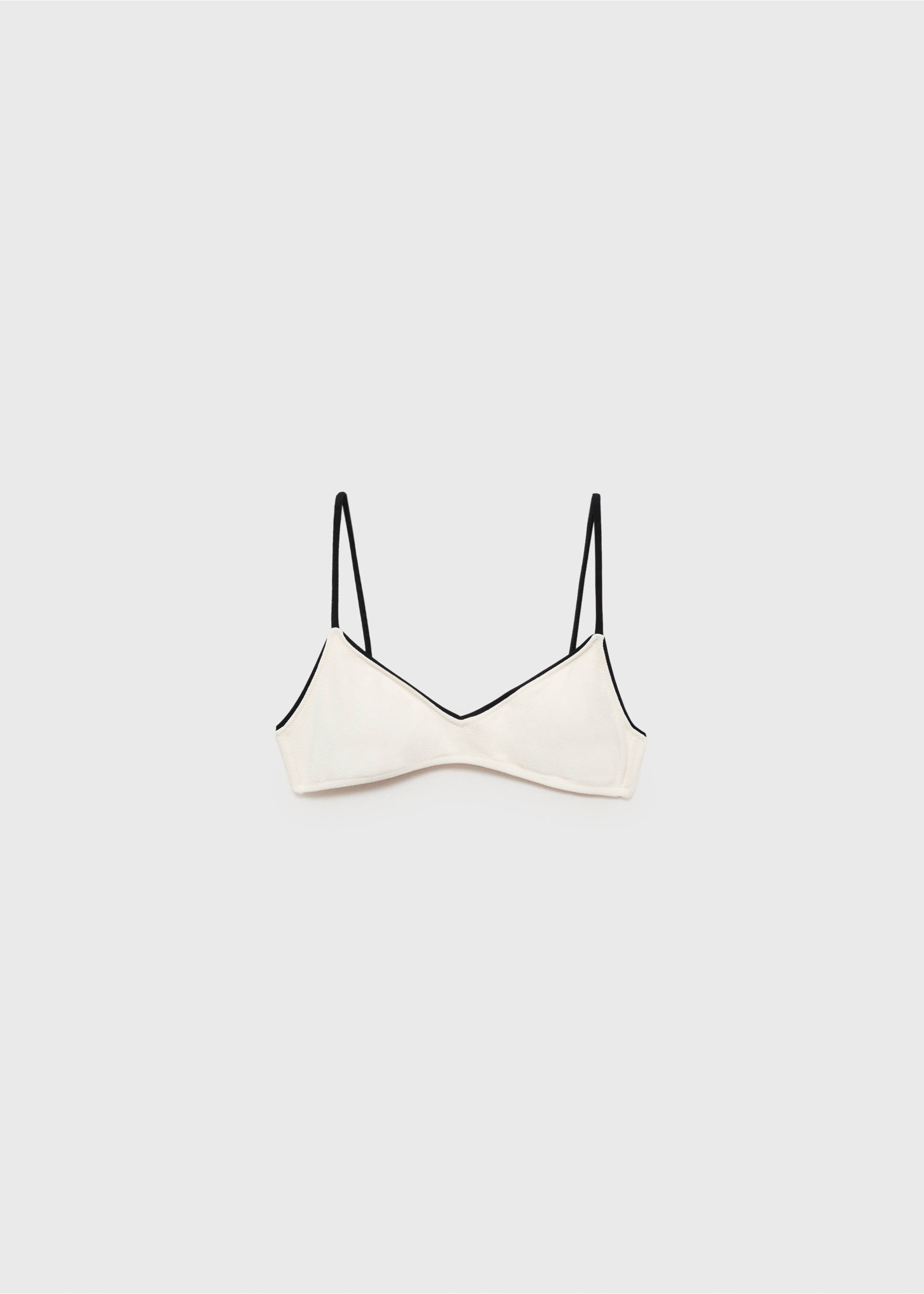 Bikini top with contrasting trim - Article without model, White. Ref: 87037686-00.