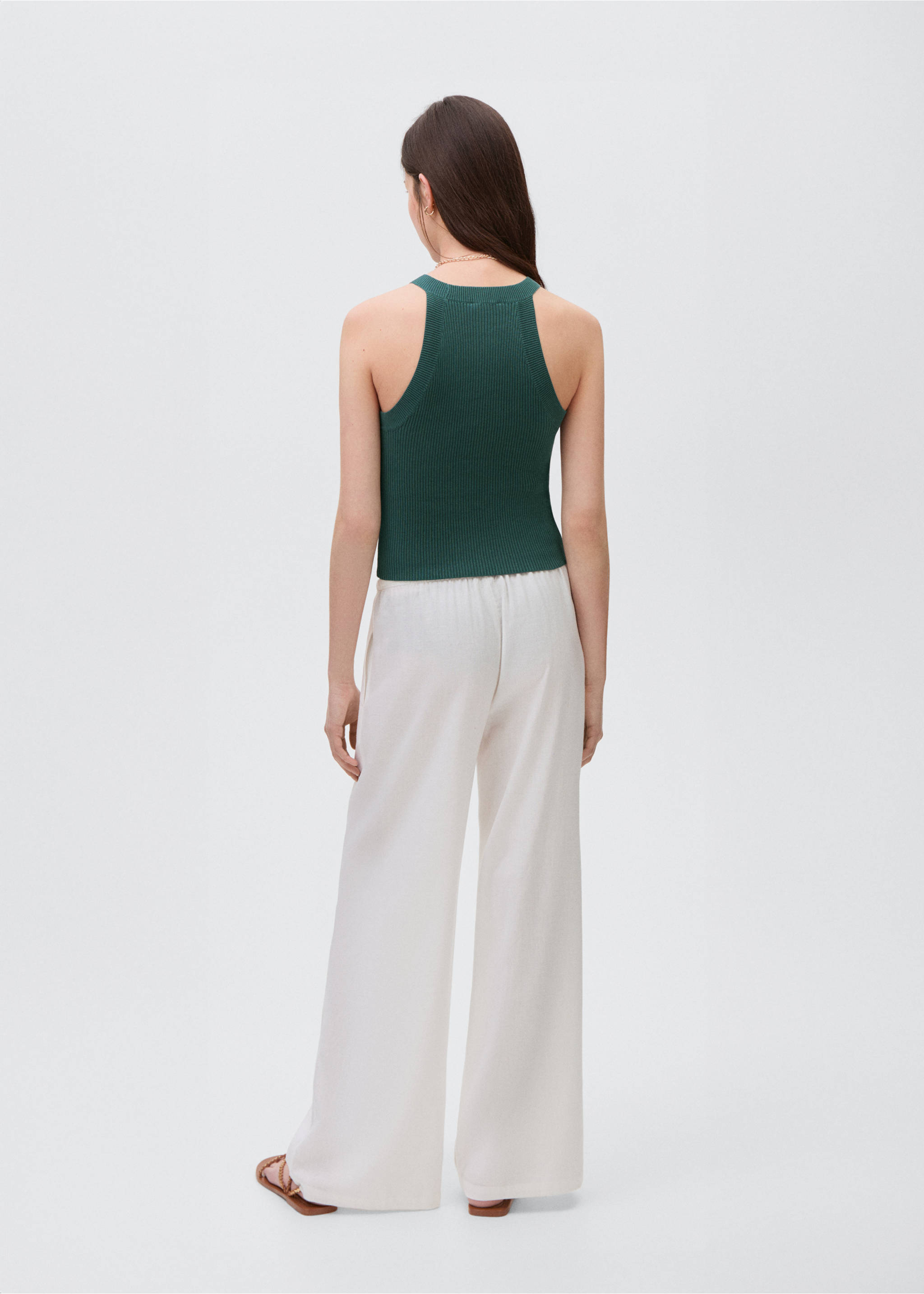Top z dekoltem halter - Tylna strona artykułu, Ciemnoniebieski. Ref: 87037687-00.