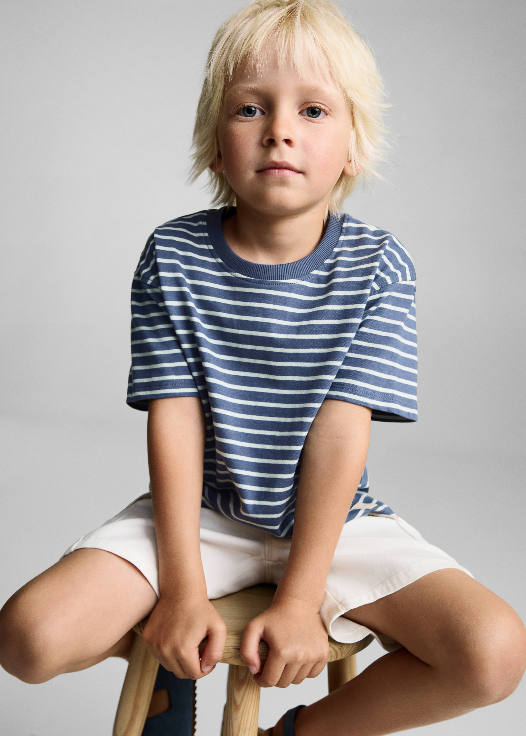 Striped cotton T-shirt - Medium plane