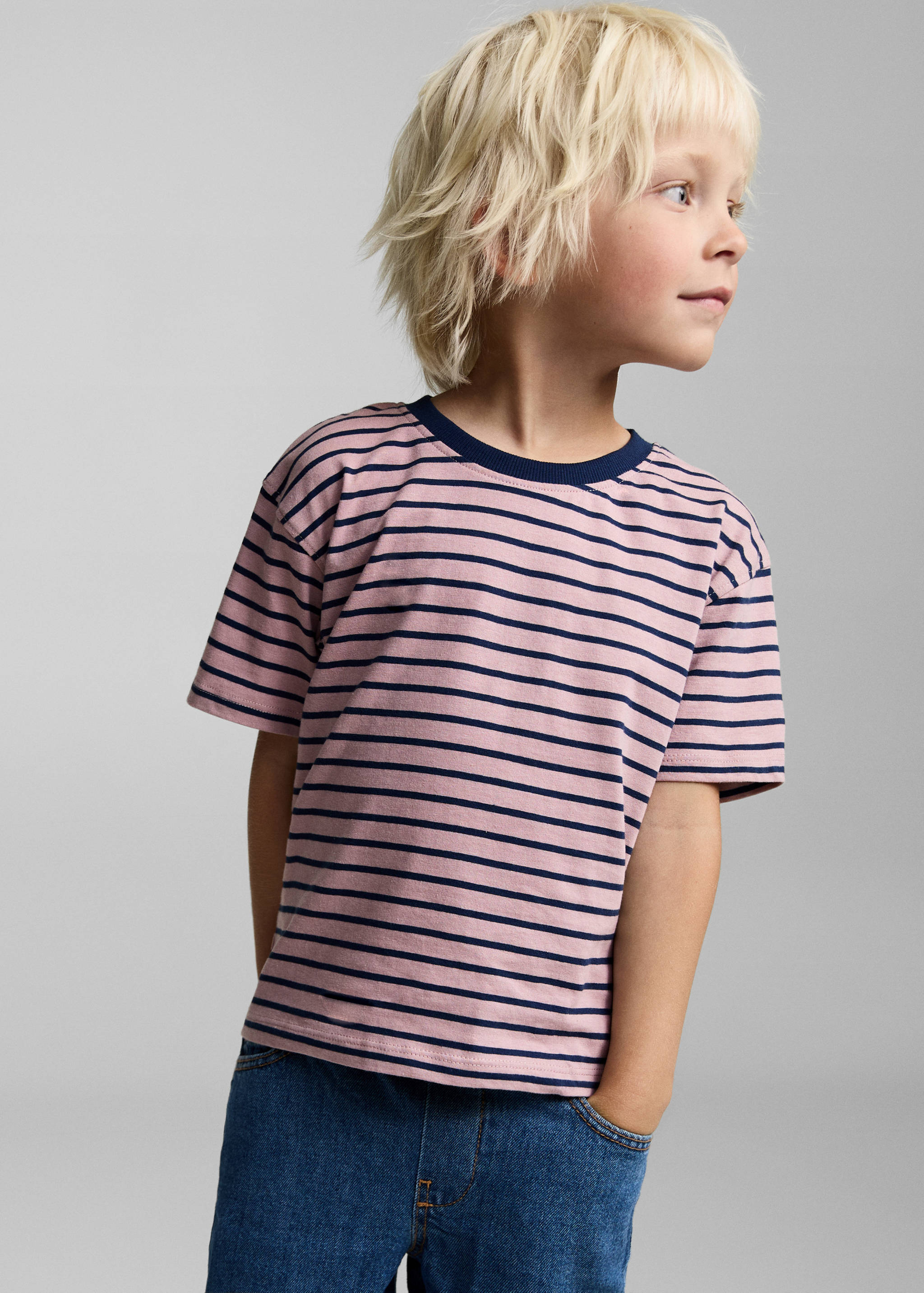 Striped cotton T-shirt - Medium plane