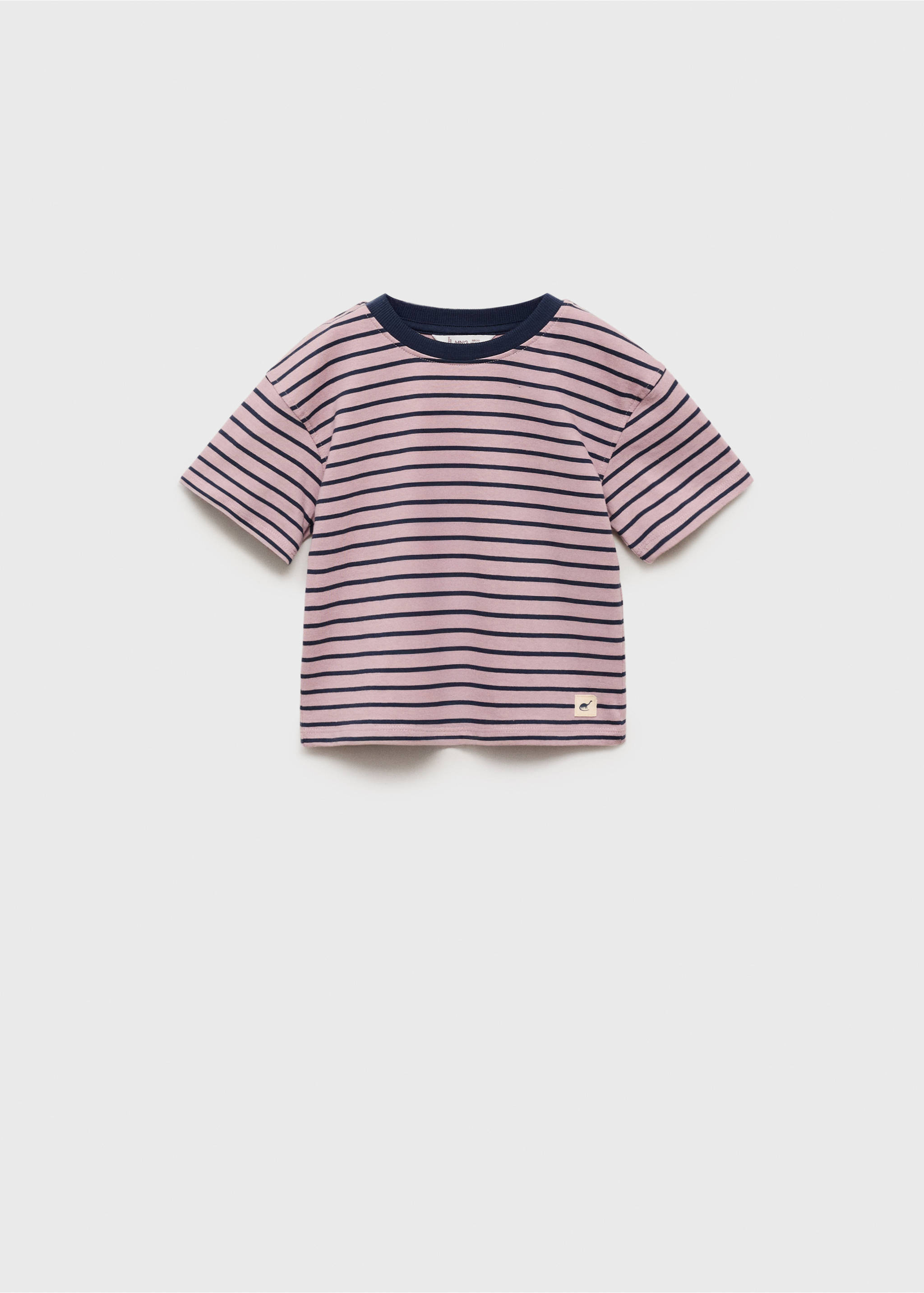 Striped cotton T-shirt - Article without model, Pastel Pink. Ref: 87037690-00.