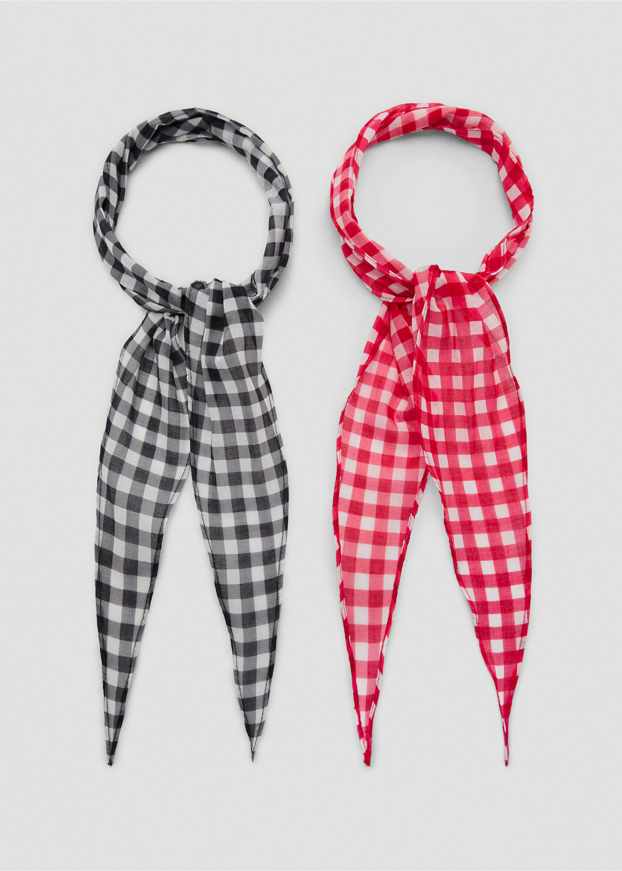 Lot 2 foulards combinés - Détail de l'article 1, Rouge. Ref: 87037692-00.