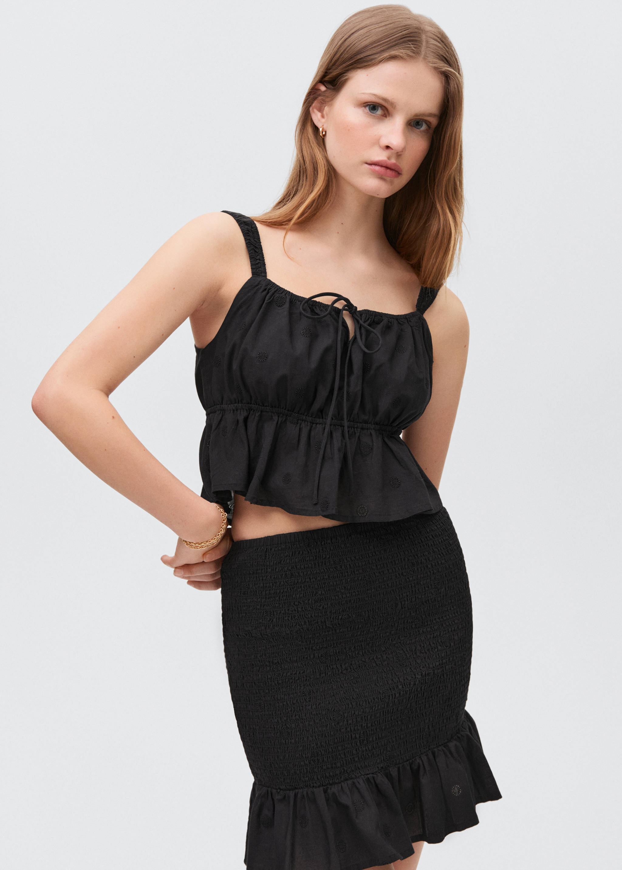 Embroidered crop top - Medium plane